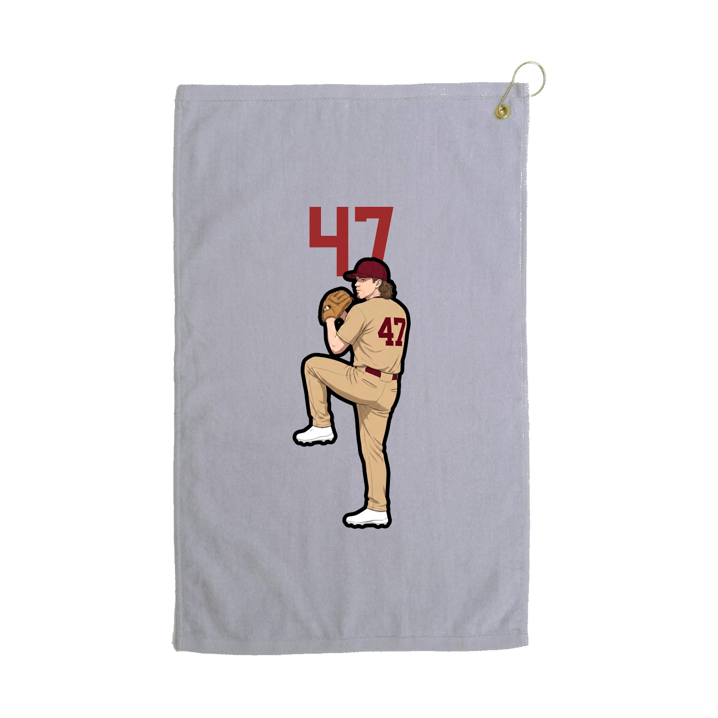 Golf Towel — Number Top in Grey