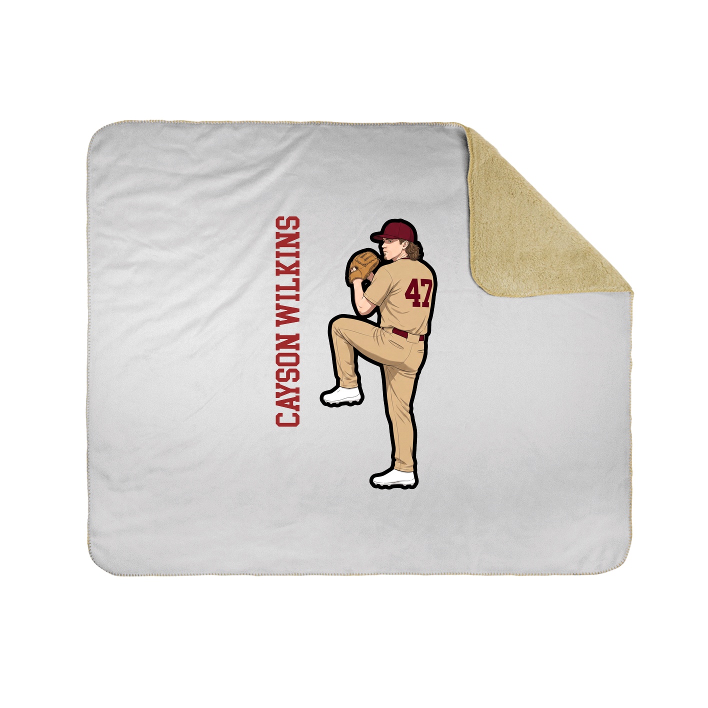 Throw Blanket — Name Vertical in White