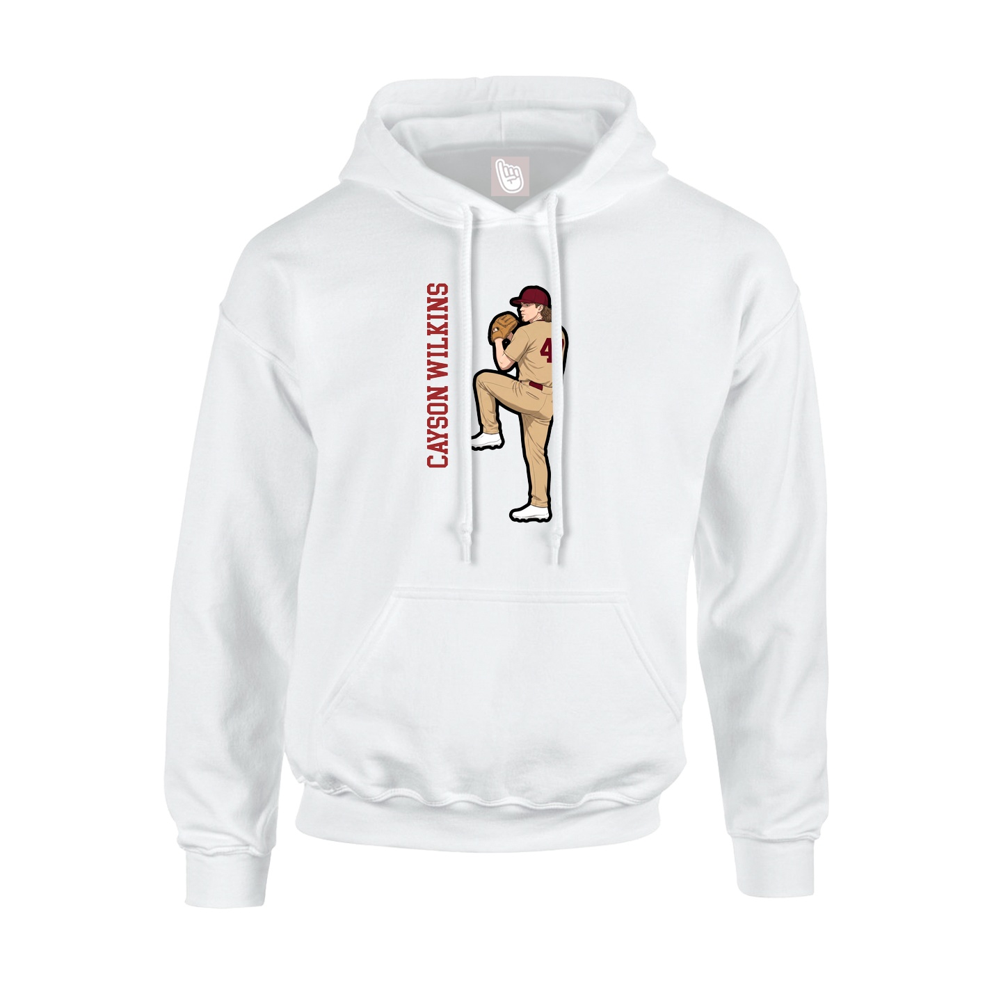 Youth Hoodie — Name Vertical in White