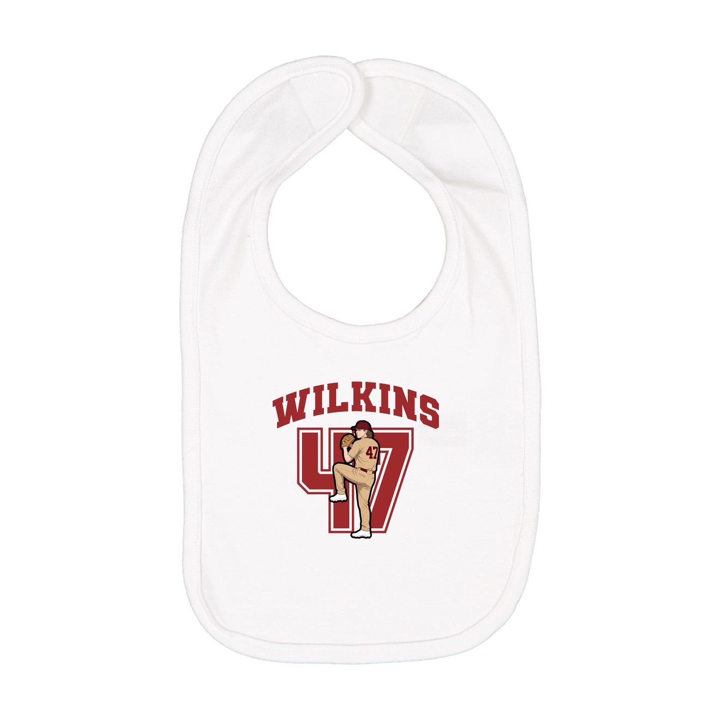 Infant Bib — Number in White