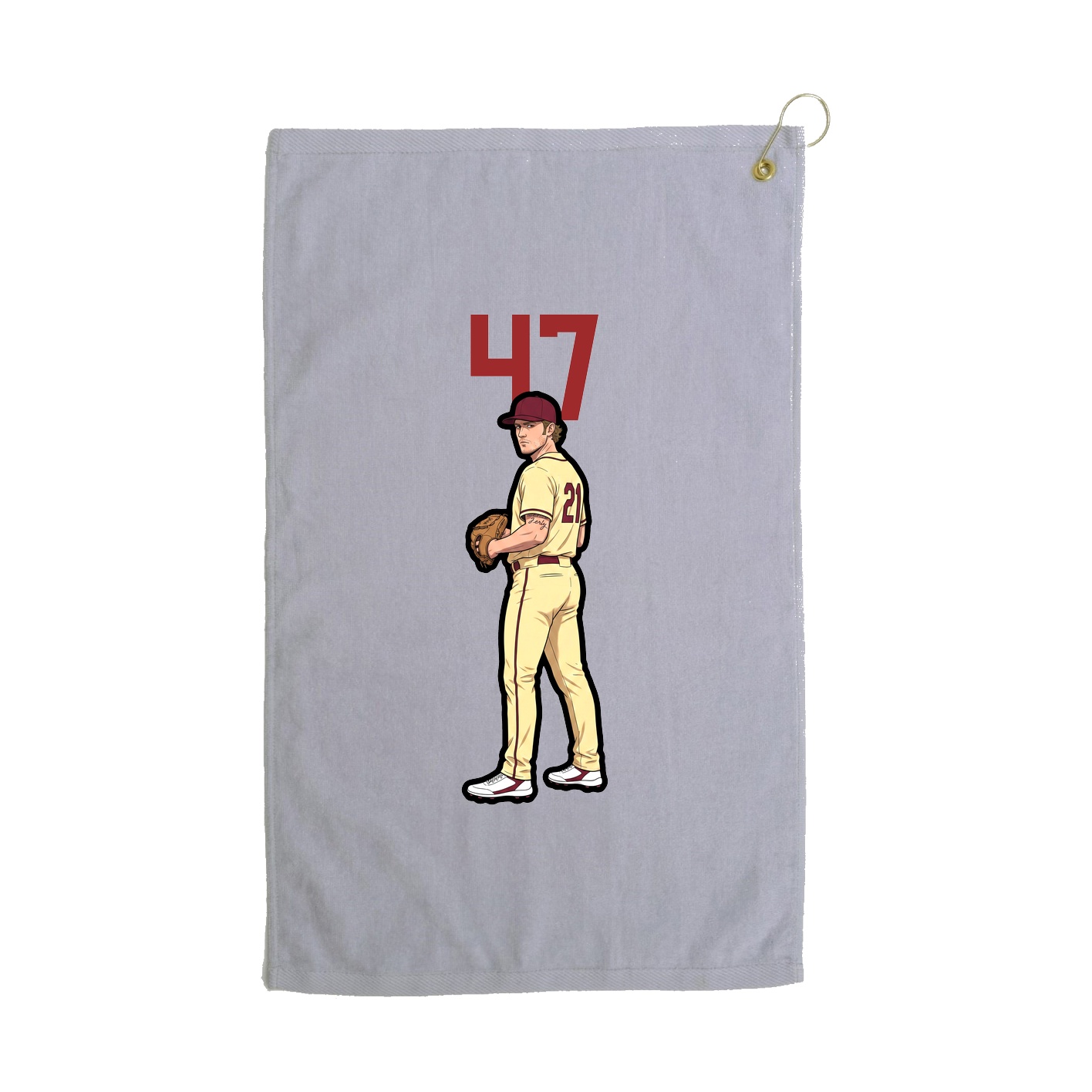 Golf Towel — Number Top in Grey