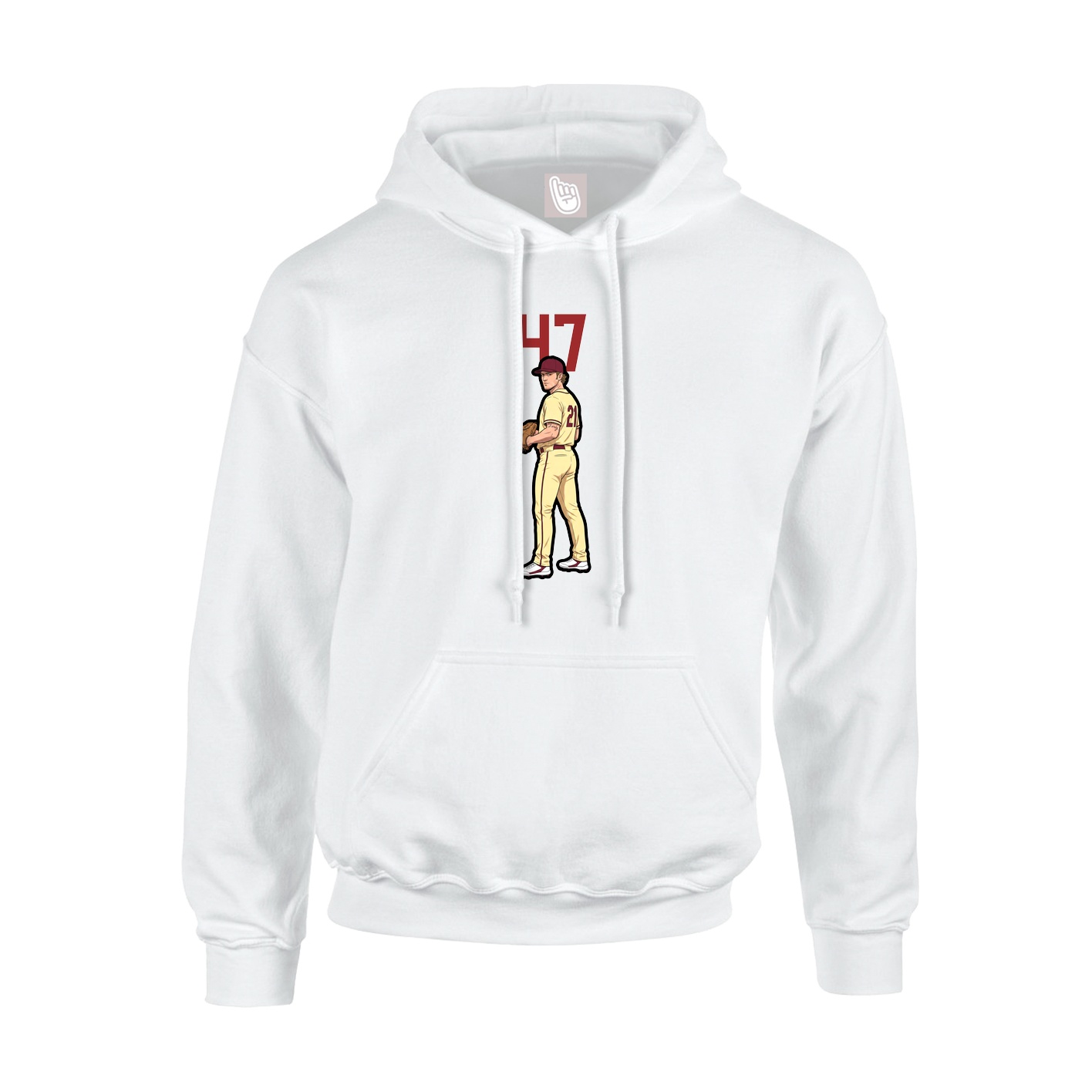Youth Hoodie — Number Top in White