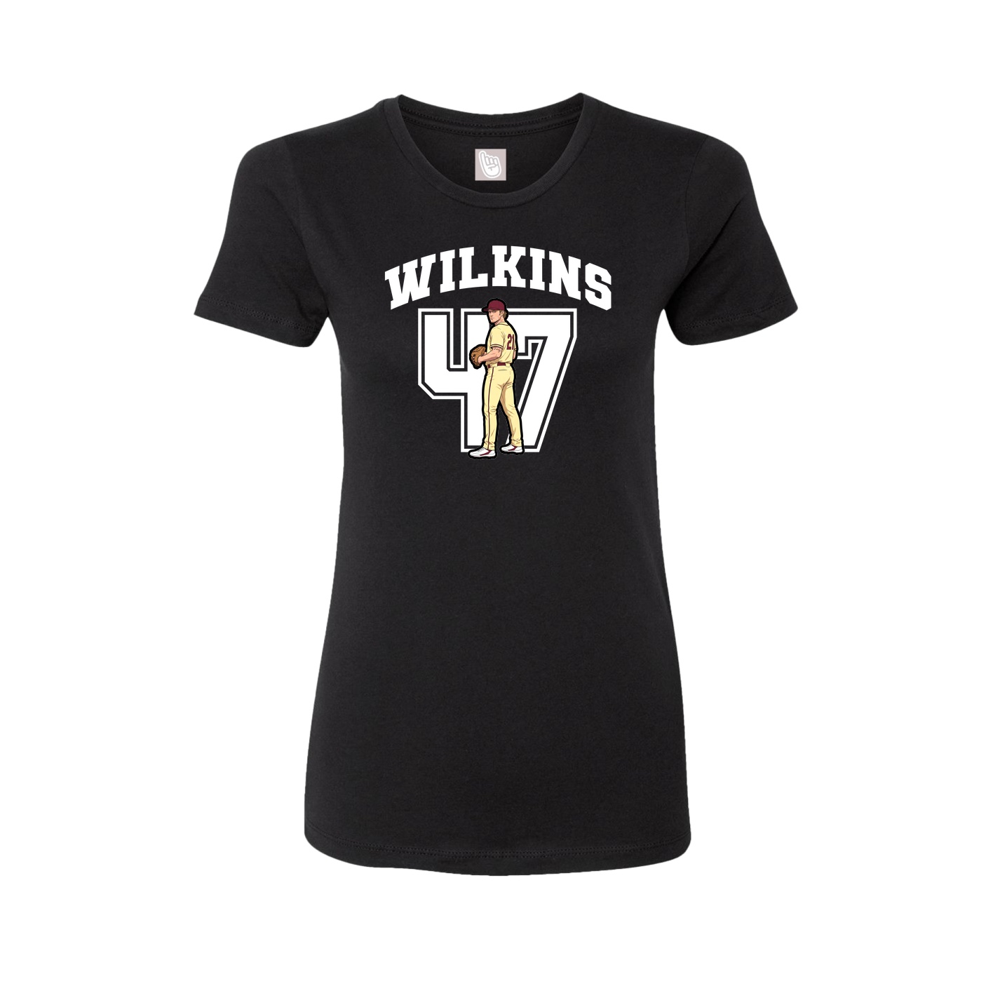 Fitted Women's Tee — Number in Black