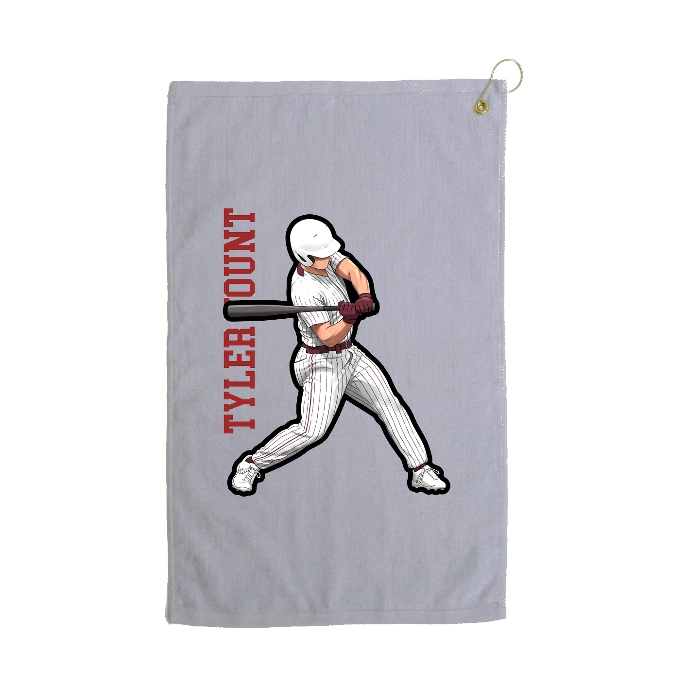 Golf Towel — Name Vertical in Grey