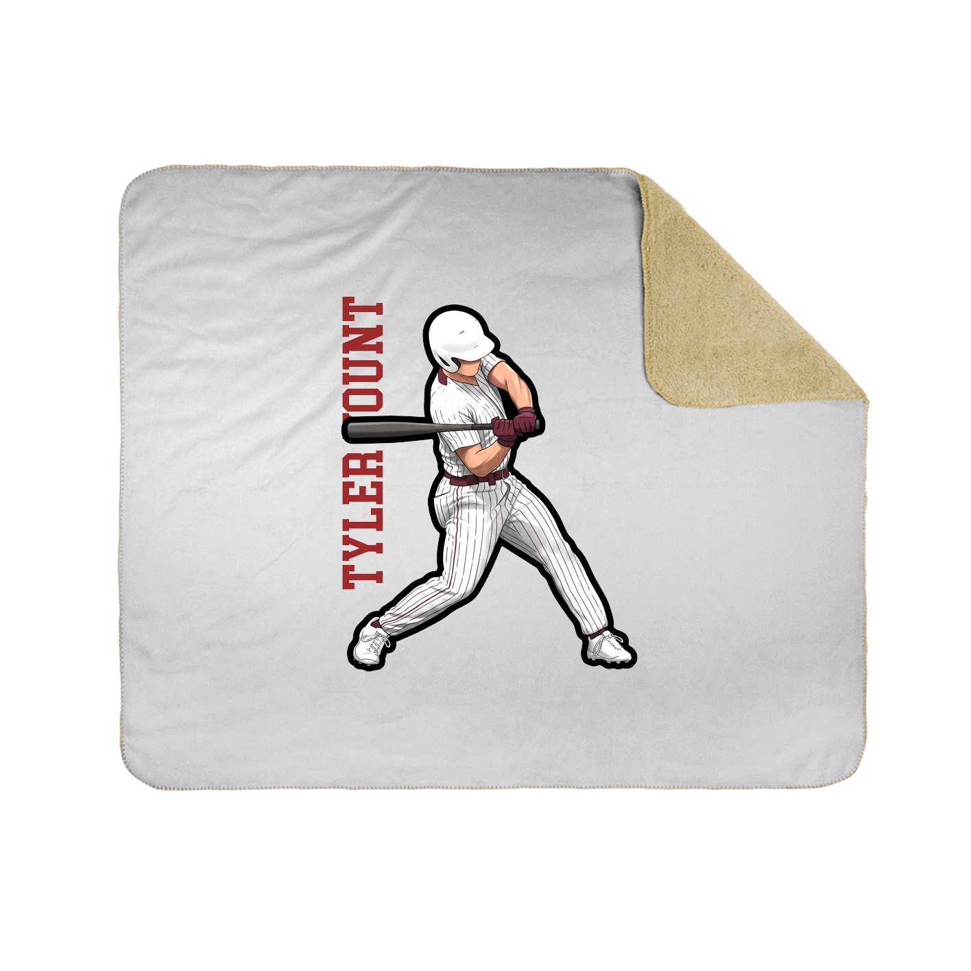 Throw Blanket — Name Vertical in White