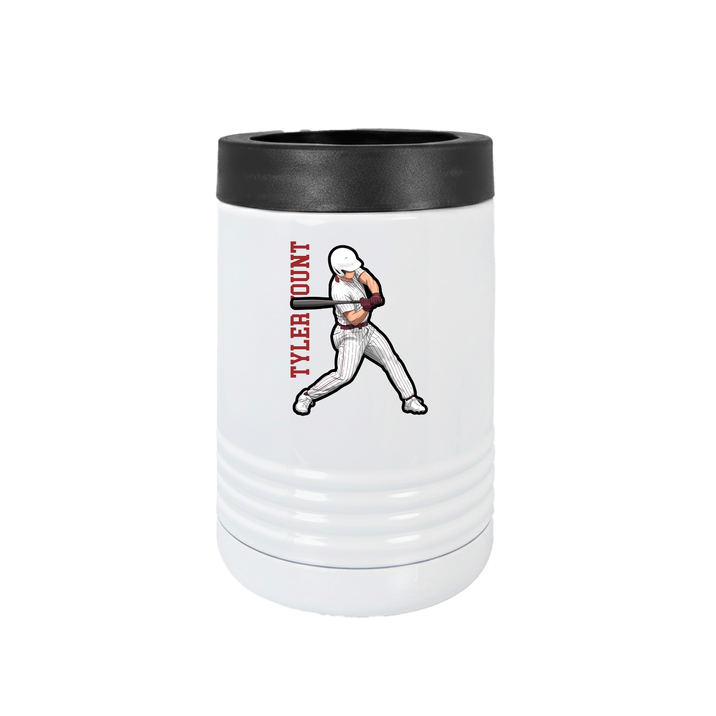 Beverage Holder — Name Vertical in White