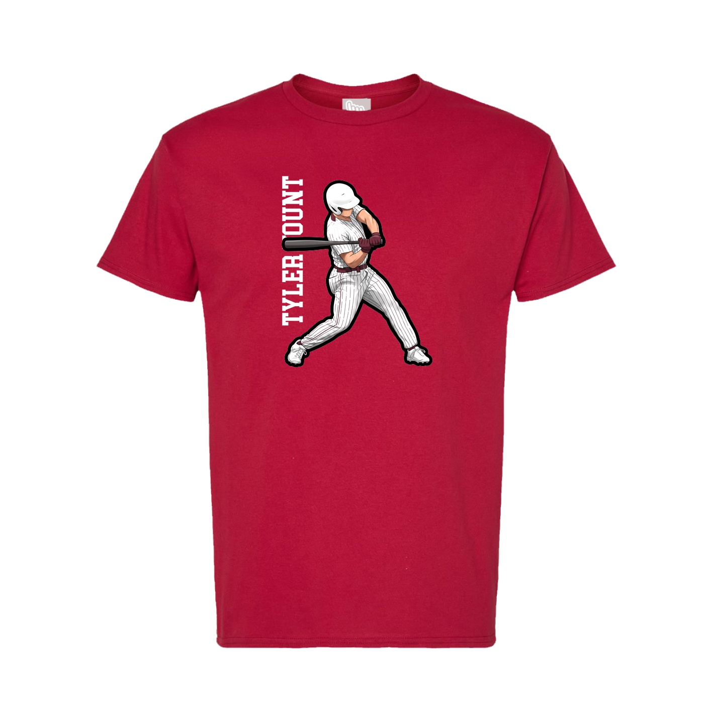Tee — Name Vertical in Crimson