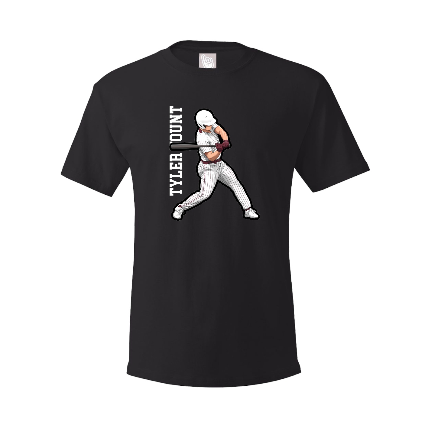 Youth Tee — Name Vertical in Black