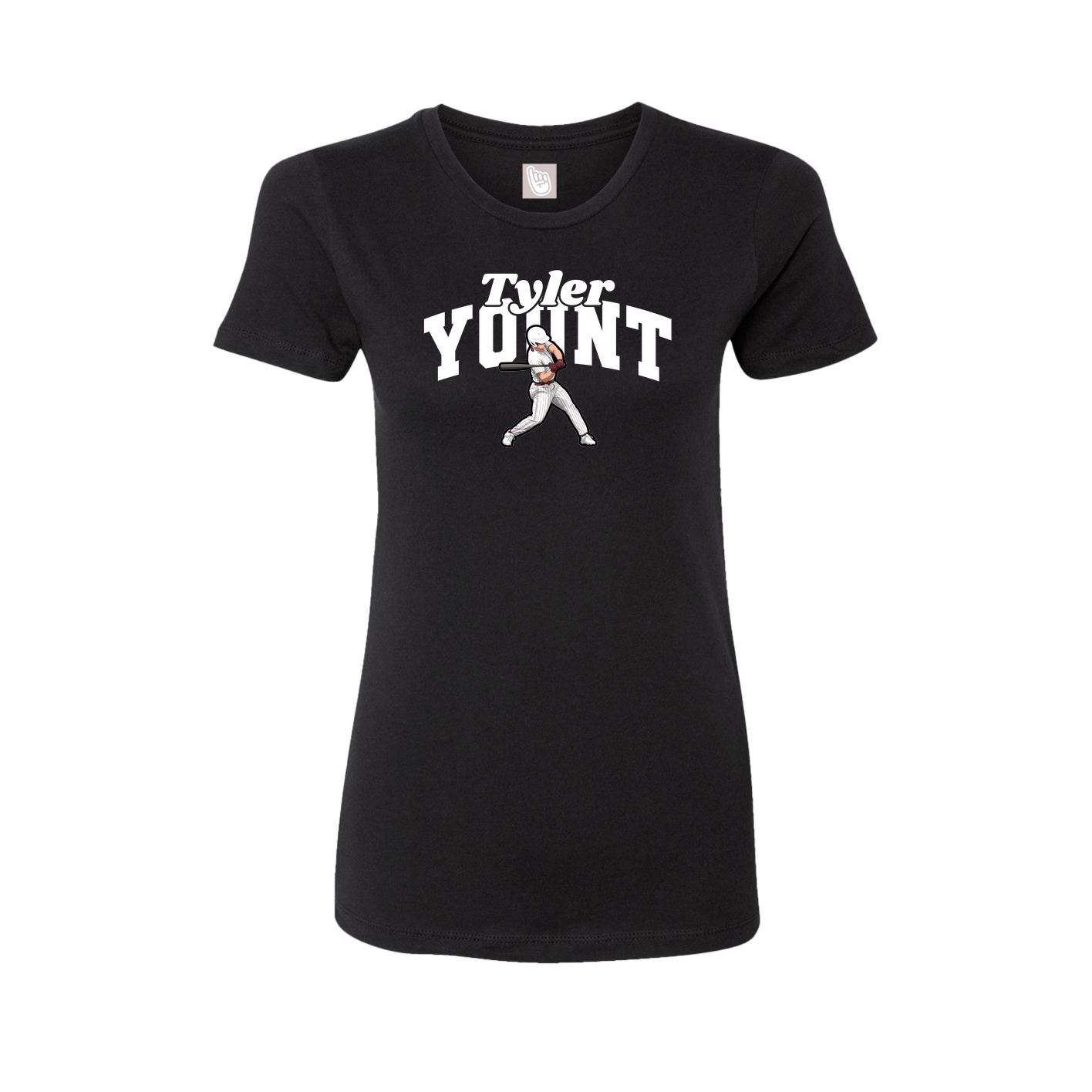 Fitted Women's Tee — Signature Arch in Black