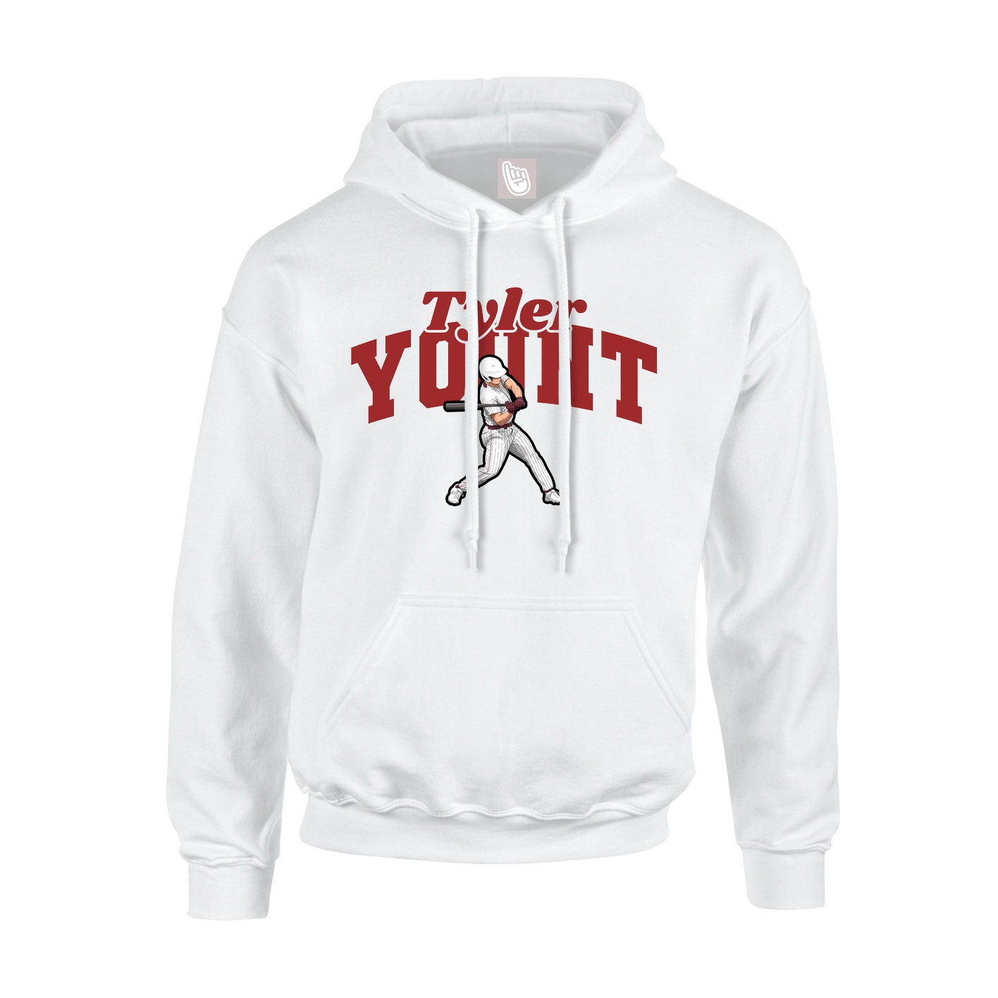 Youth Hoodie — Signature Arch in White