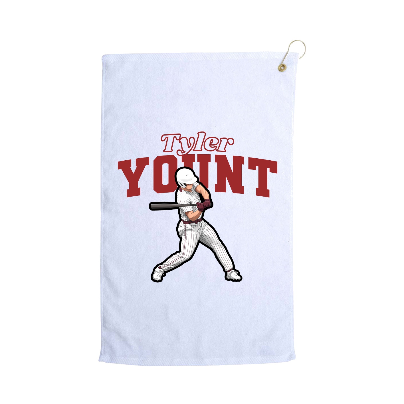 Golf Towel — Name Arch in White