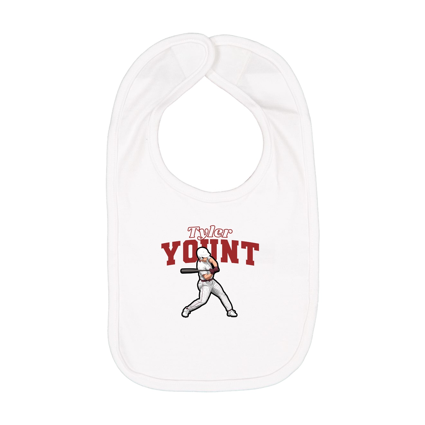 Infant Bib — Name Arch in White