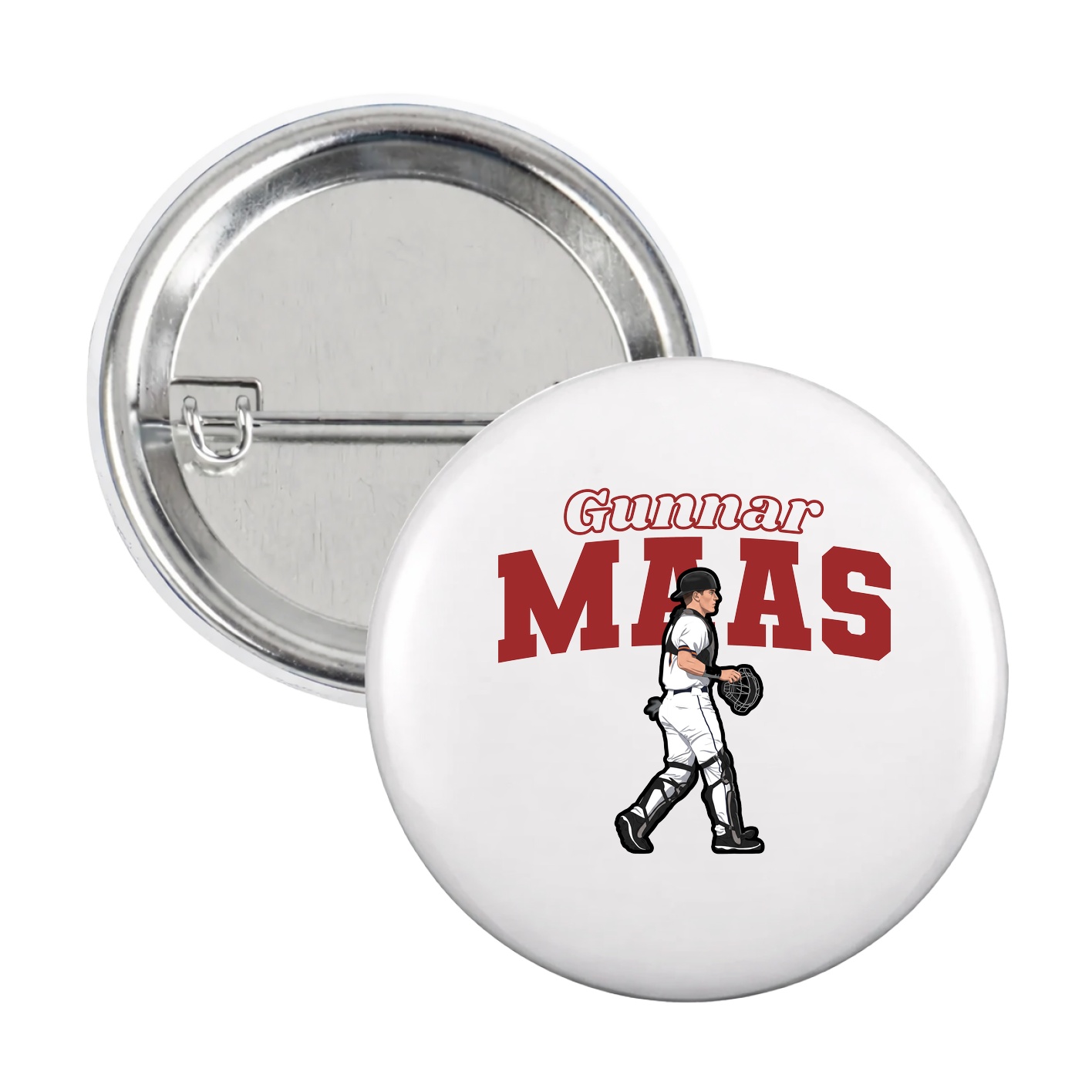 Game Day Button — Name Arch in White