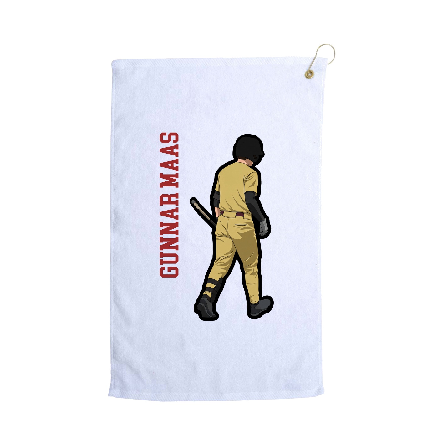 Golf Towel — Name Vertical in White