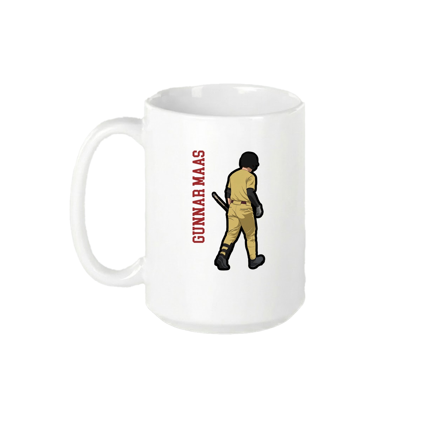 15oz Coffee Mug — Name Vertical in White