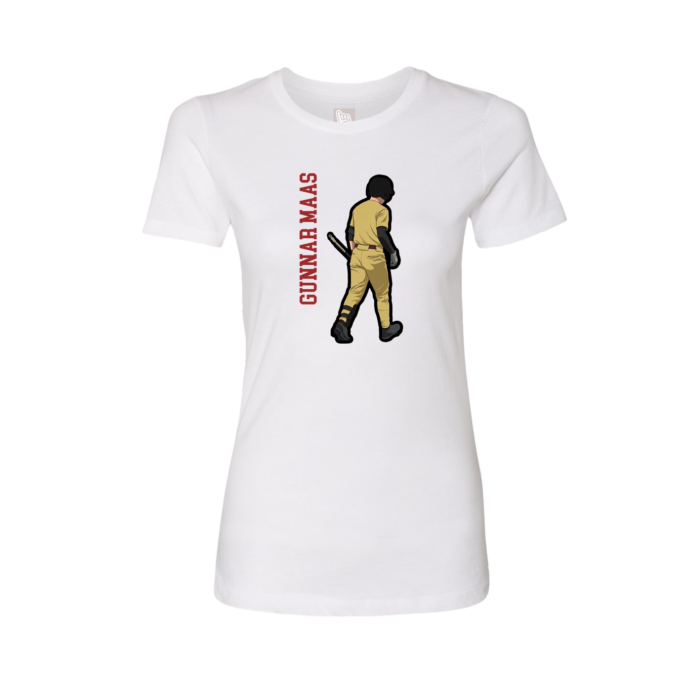 Fitted Women's Tee — Name Vertical in White