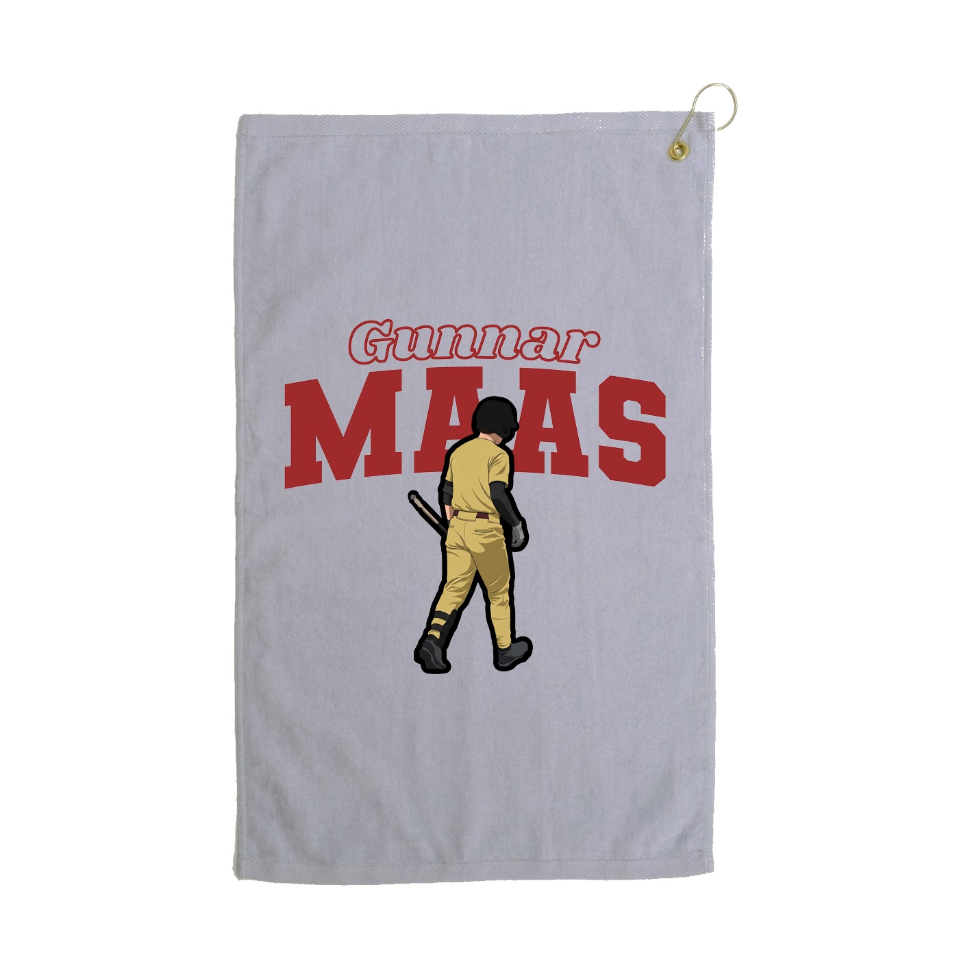 Golf Towel — Name Arch in Grey