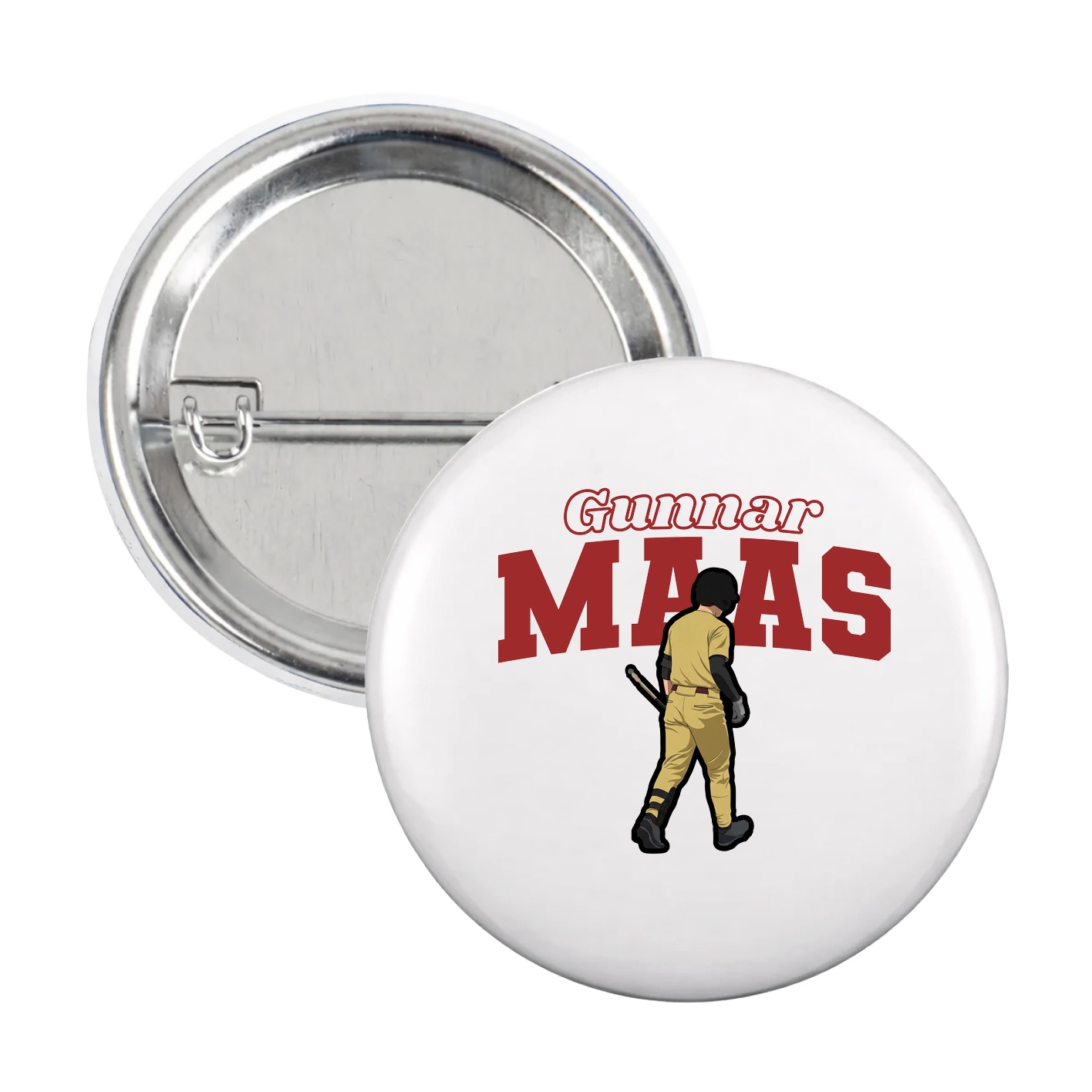 Game Day Button — Name Arch in White