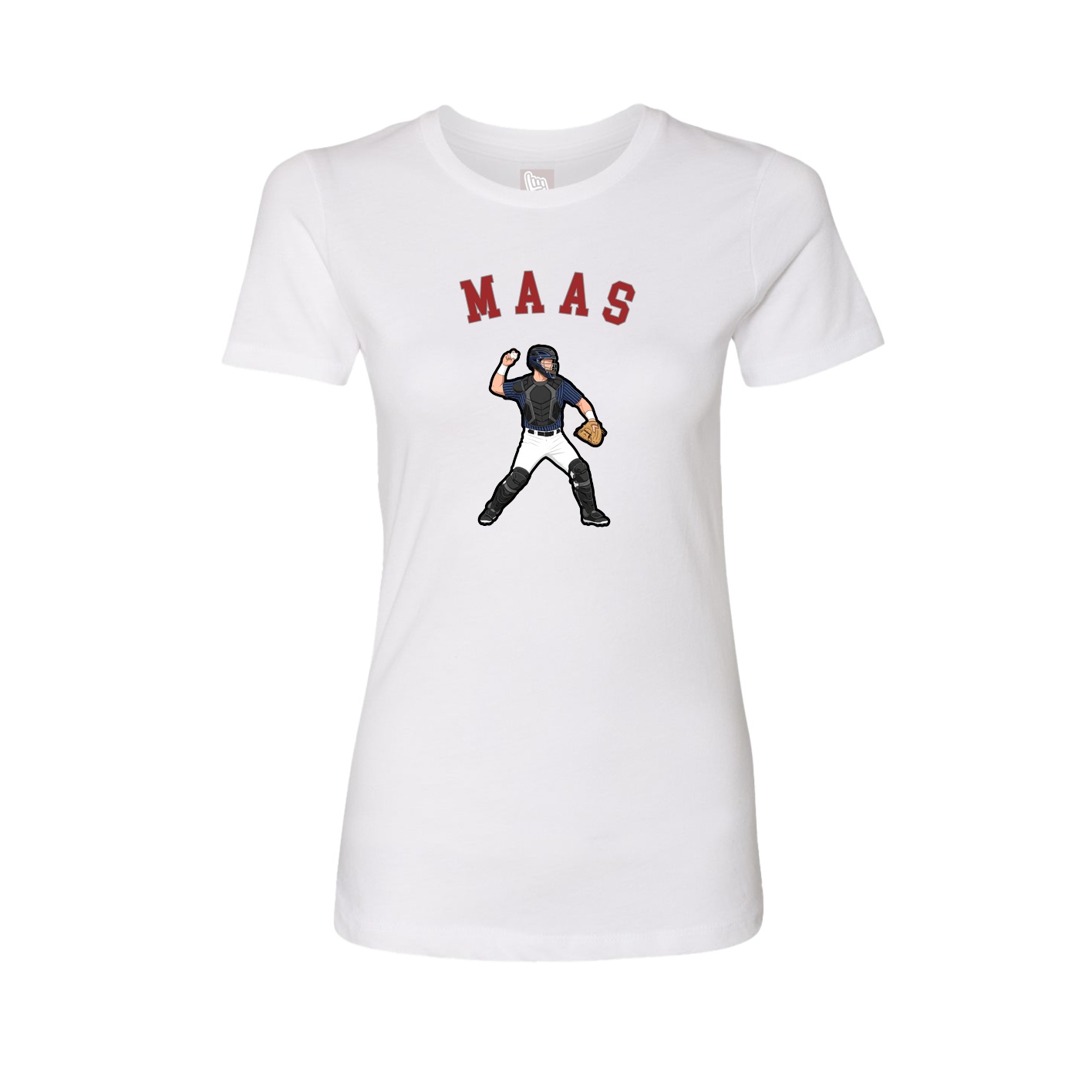 Fitted Women's Tee — Shirsey Arch in White