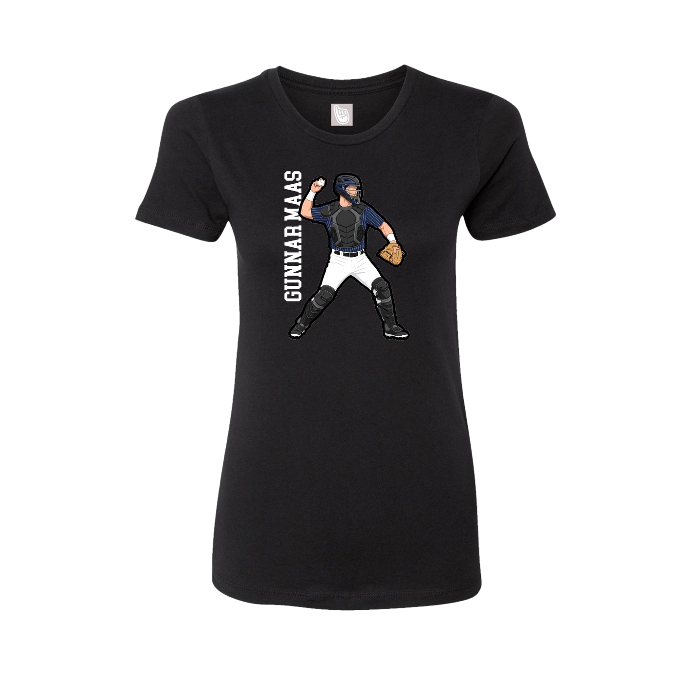 Fitted Women's Tee — Name Vertical in Black