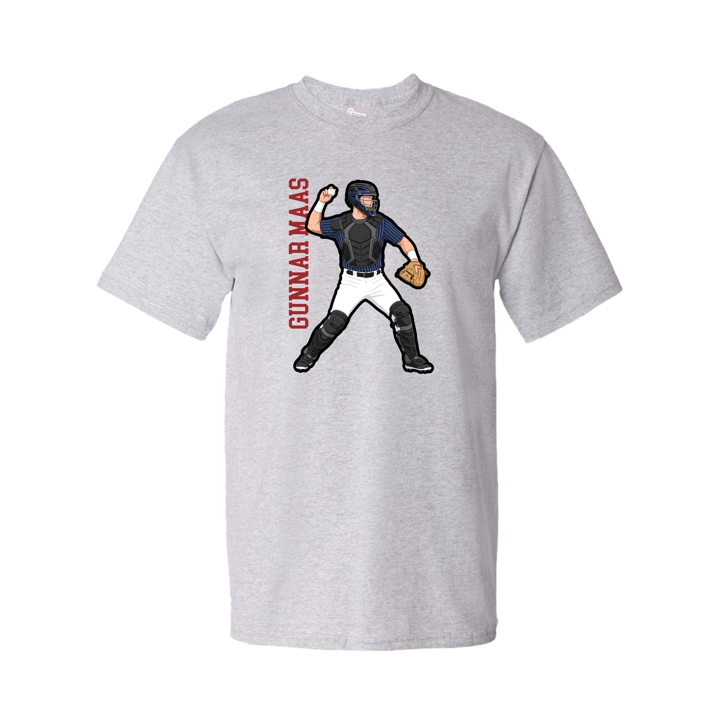 Youth Tee — Name Vertical in Grey