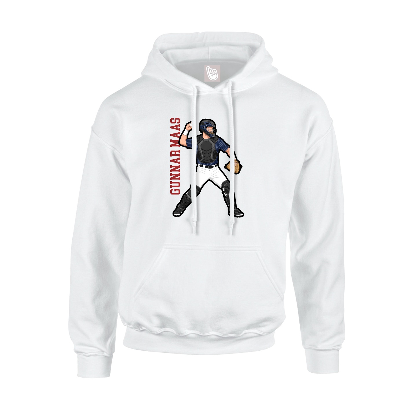 Hoodie — Name Vertical in White