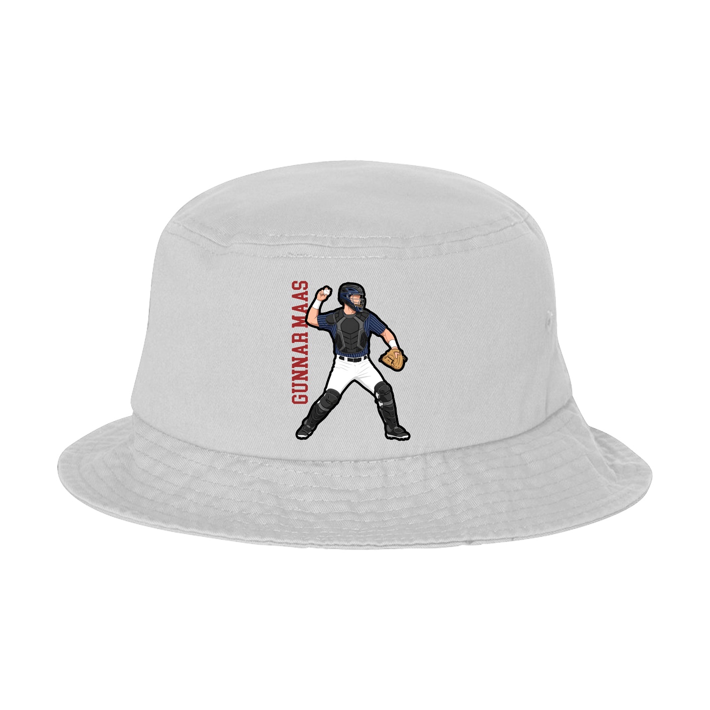 Bucket Cap — Name Vertical in White