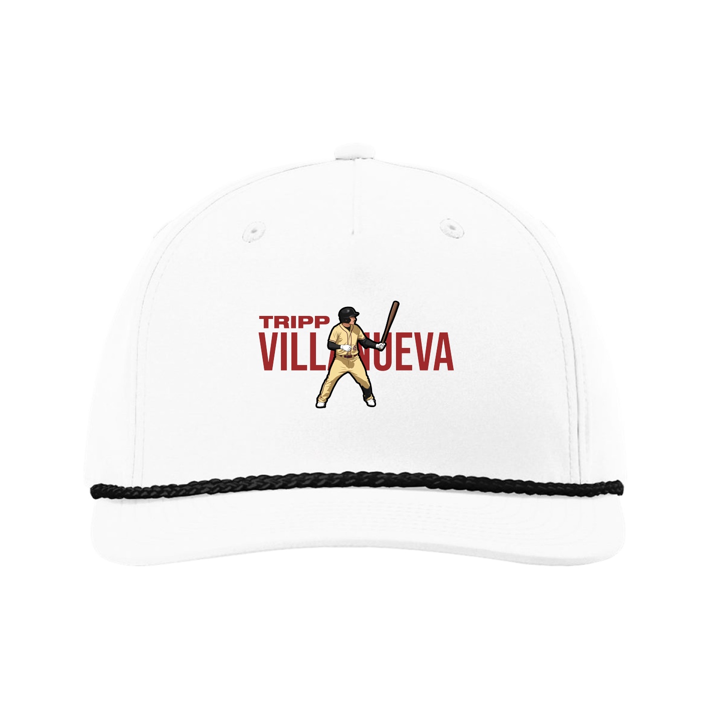 Five-Panel Classic Rope Cap — Player Name in White