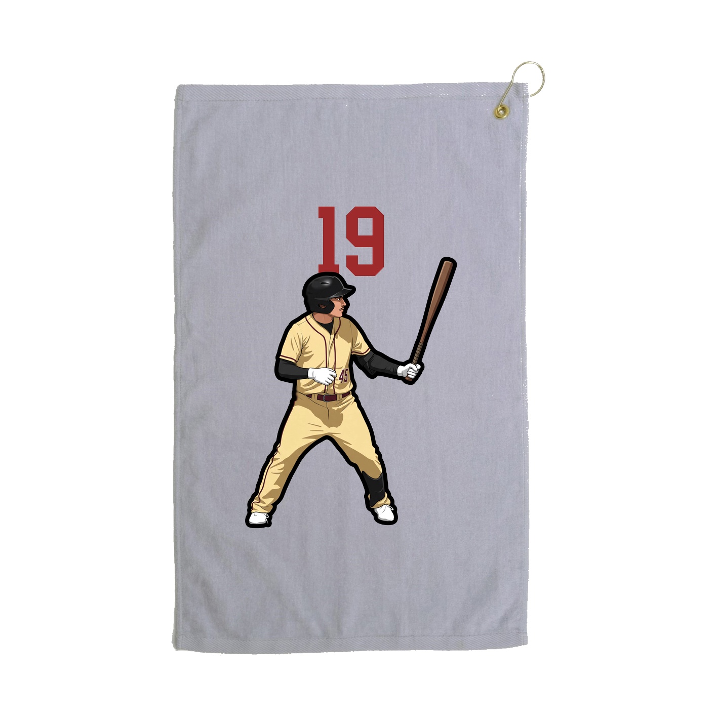 Golf Towel — Number Top in Grey