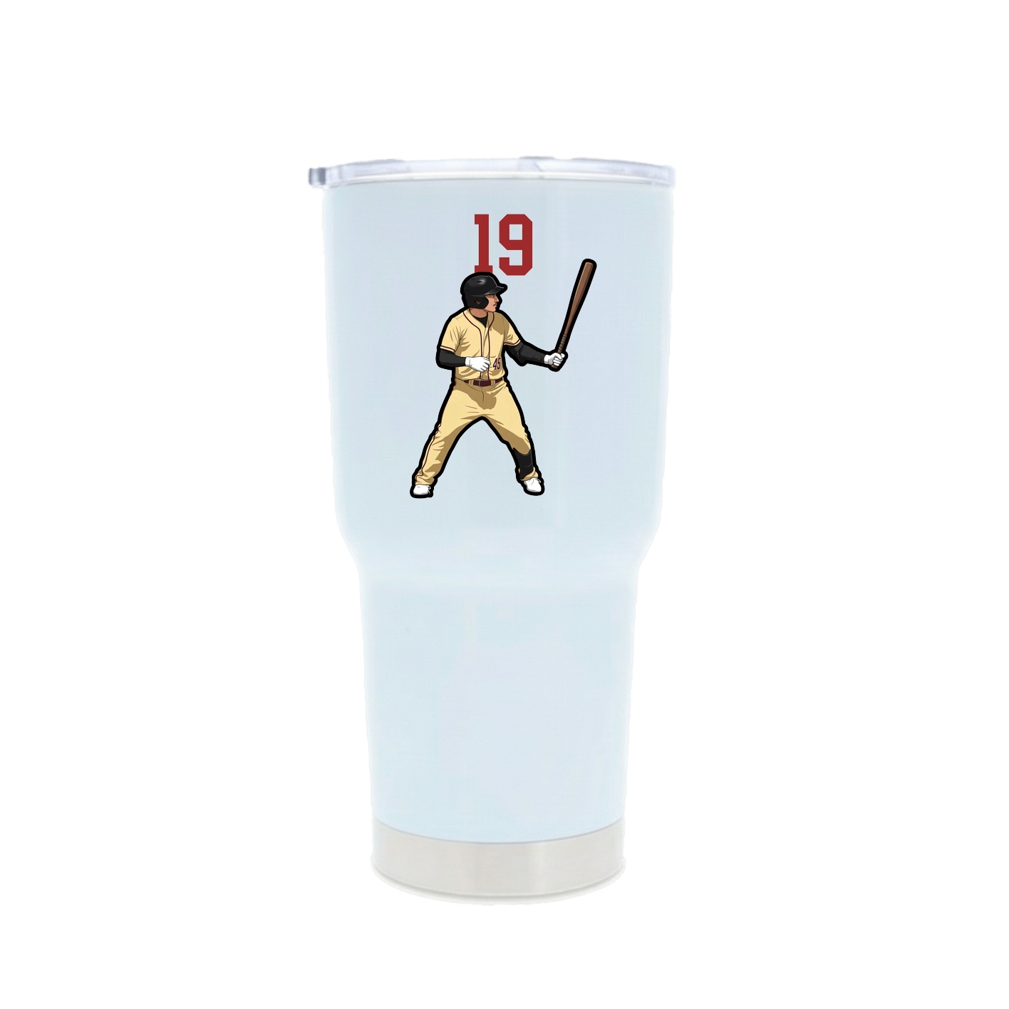 30oz Stainless Steel Tumbler — Number Top in White