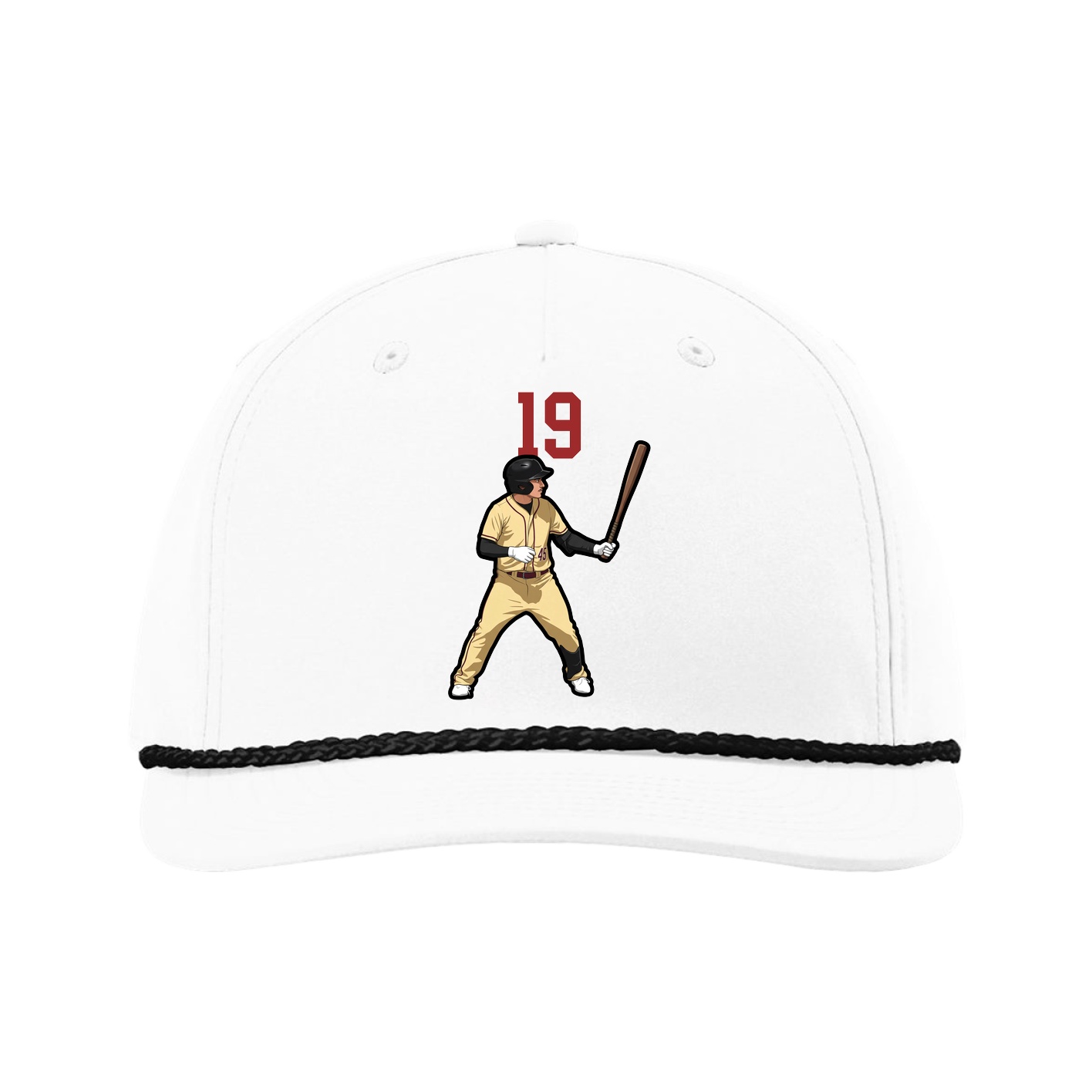Five-Panel Classic Rope Cap — Number Top in White