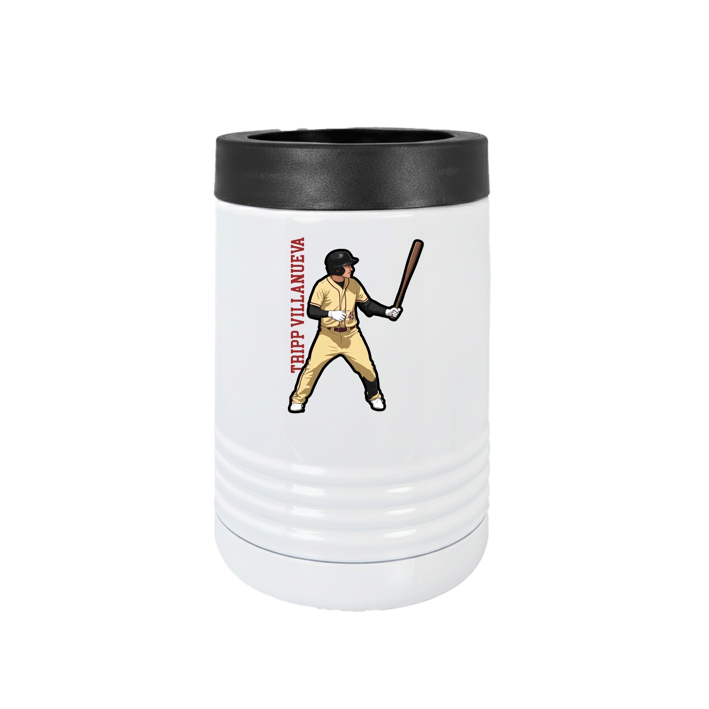 Beverage Holder — Name Vertical in White