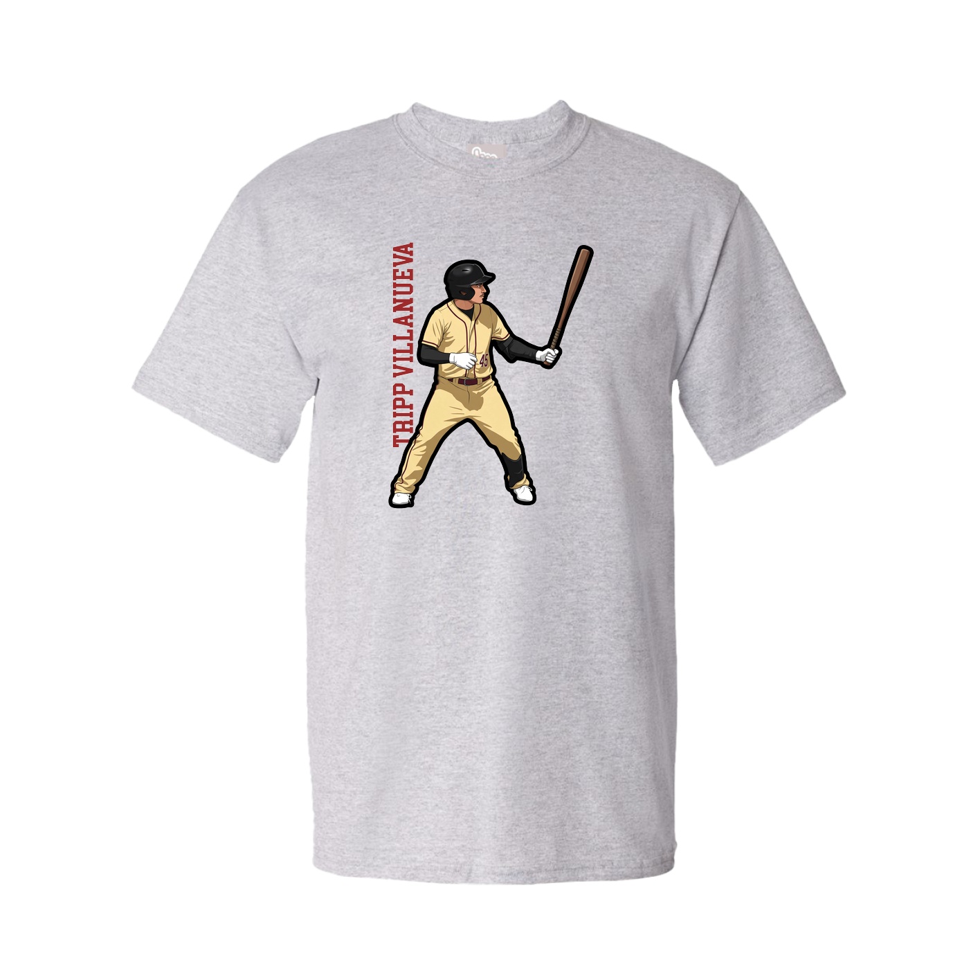 Tee — Name Vertical in Grey
