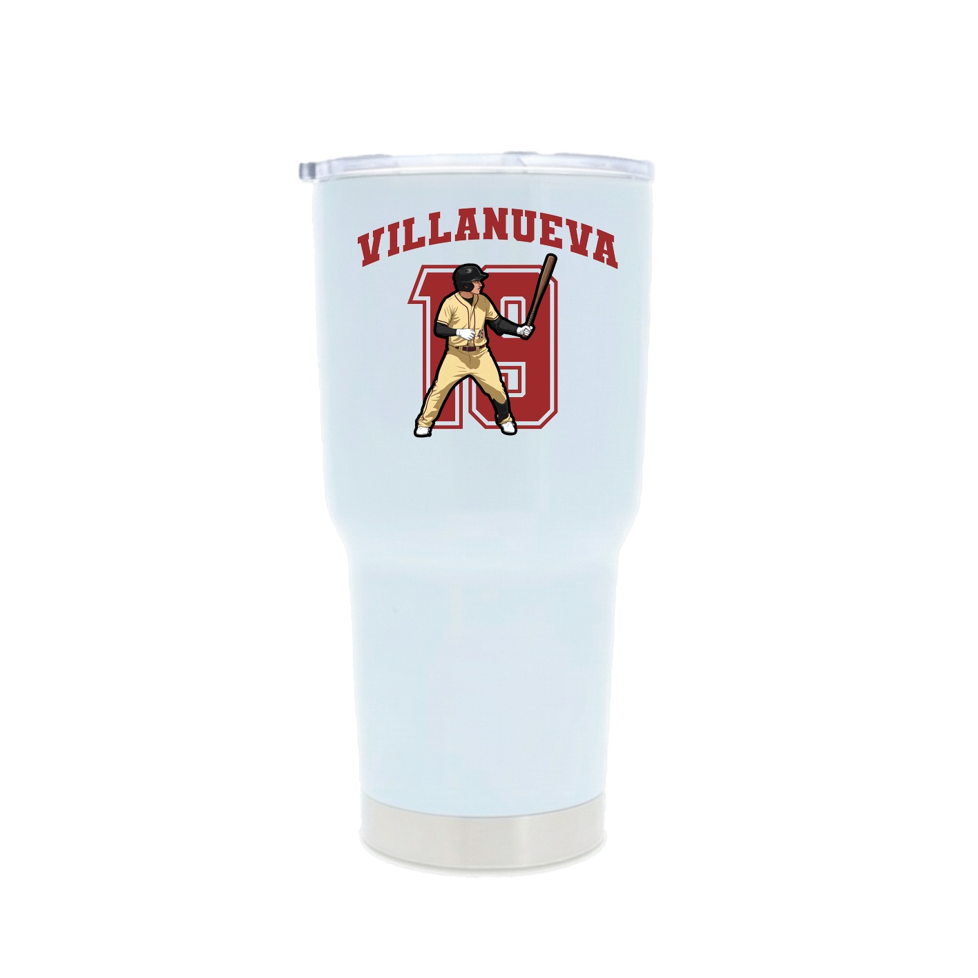 30oz Stainless Steel Tumbler — Number in White