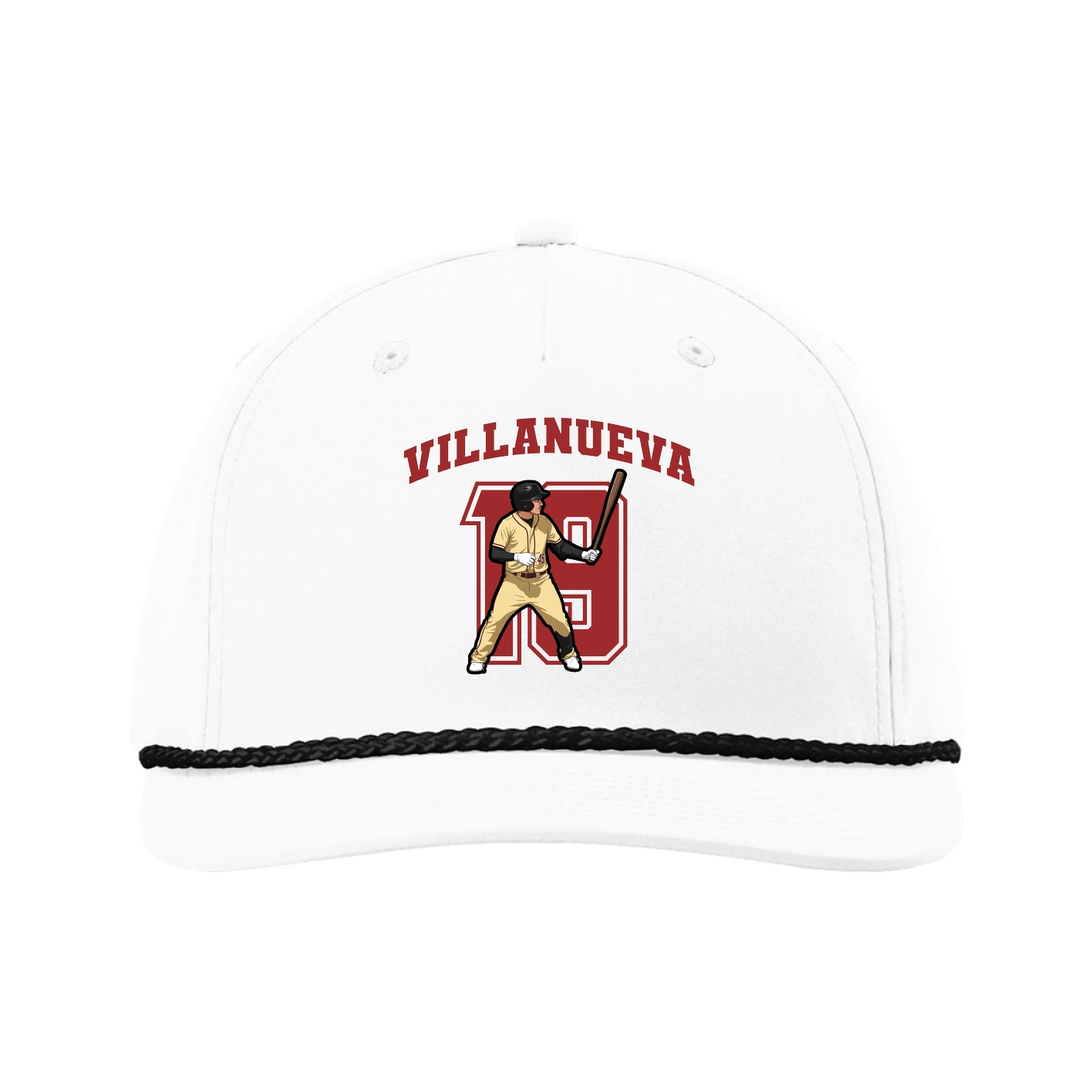 Five-Panel Classic Rope Cap — Number in White