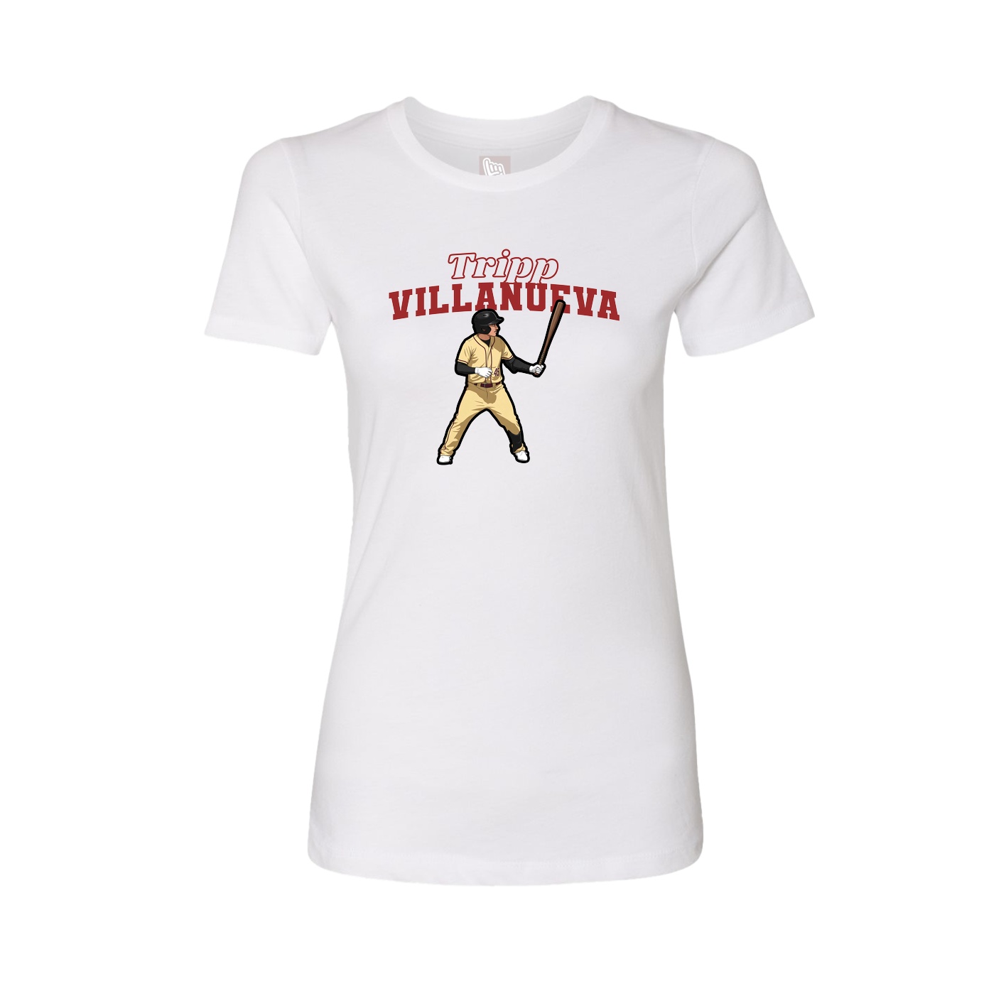 Fitted Women's Tee — Name Arch in White