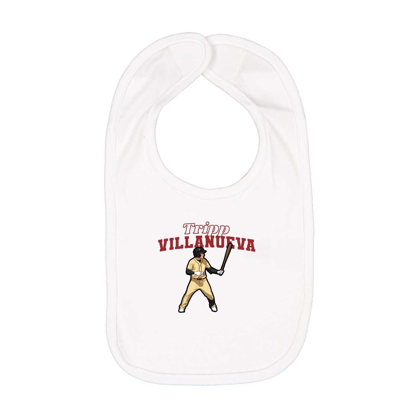 Infant Bib — Name Arch in White