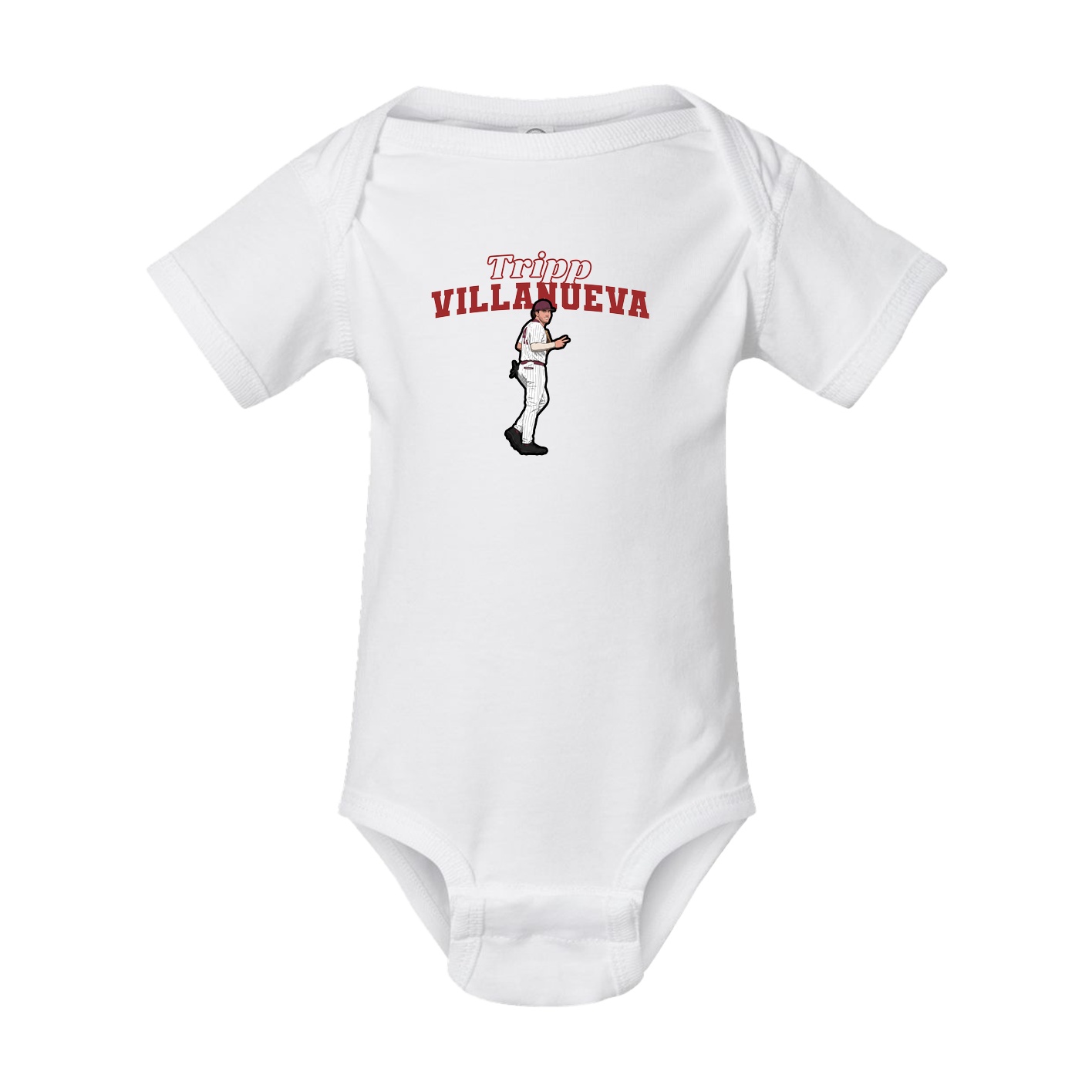 Baby Onesie — Name Arch in White
