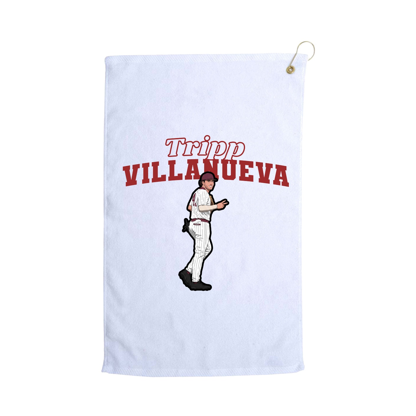 Golf Towel — Name Arch in White