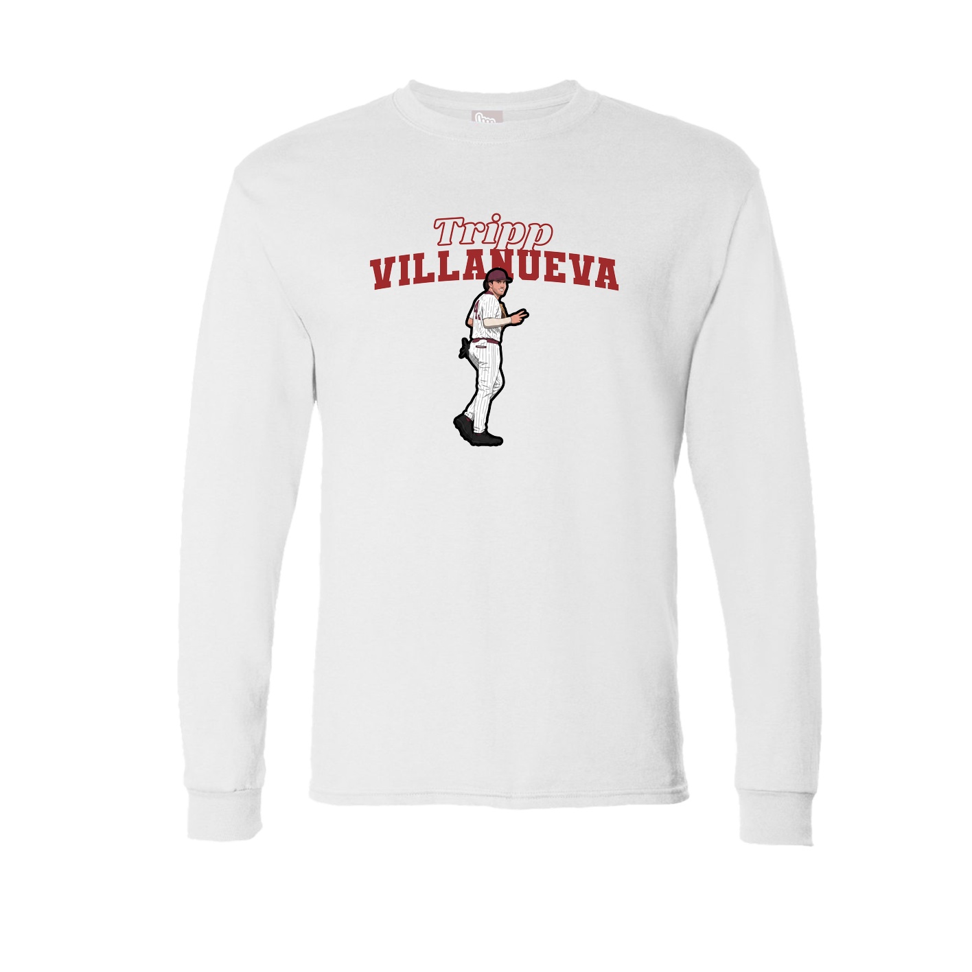 Long Sleeve Tee — Name Arch in White