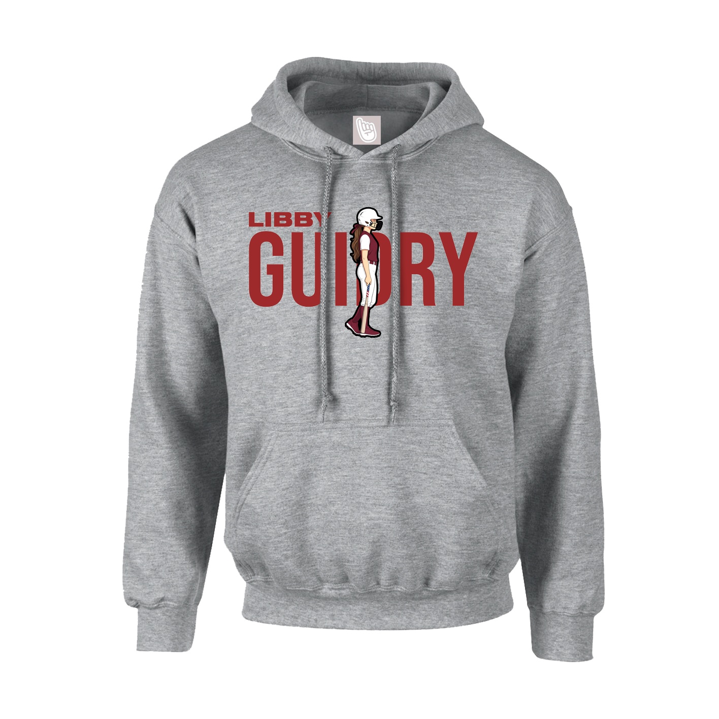 Youth Hoodie — Player Name in Grey