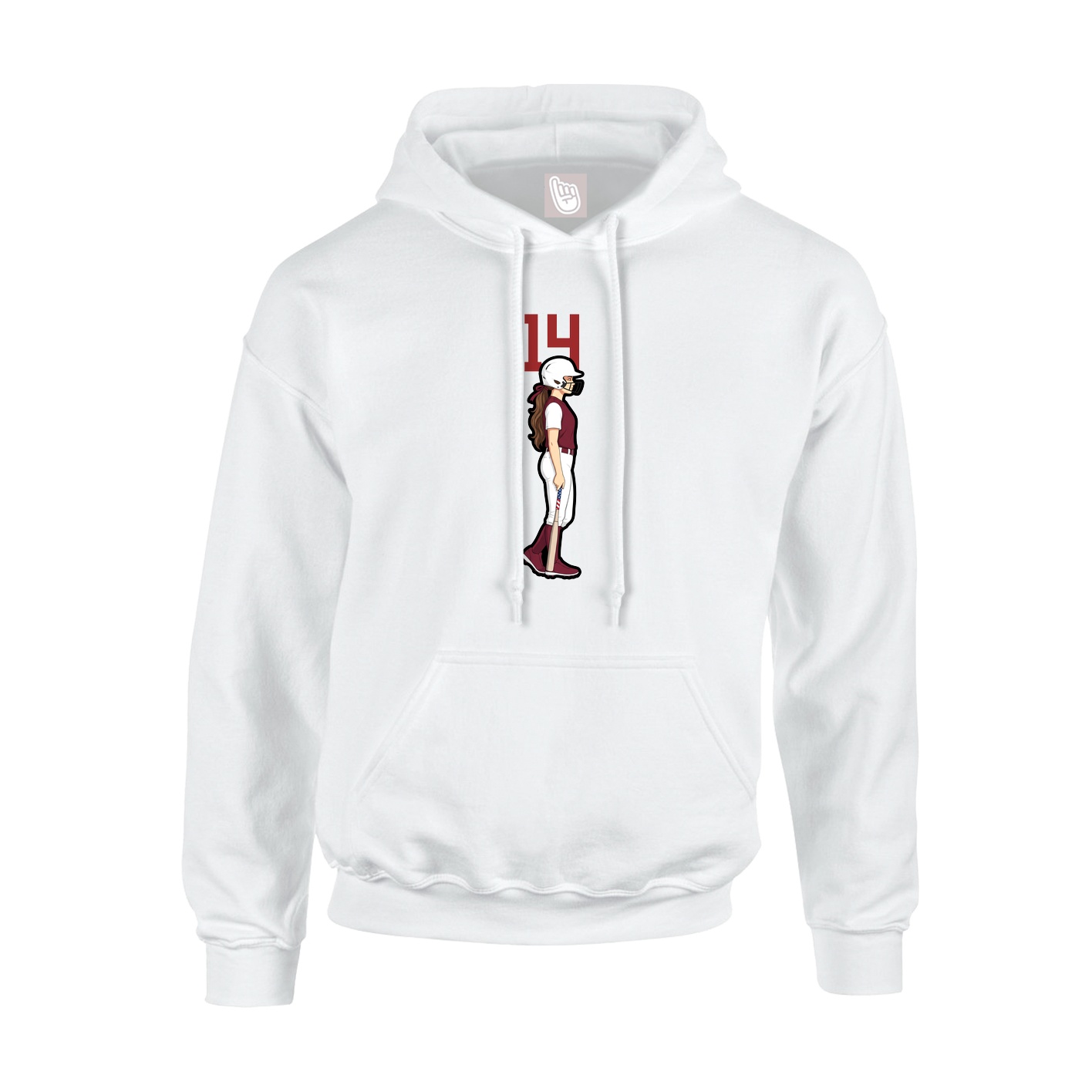 Hoodie — Number Top in White