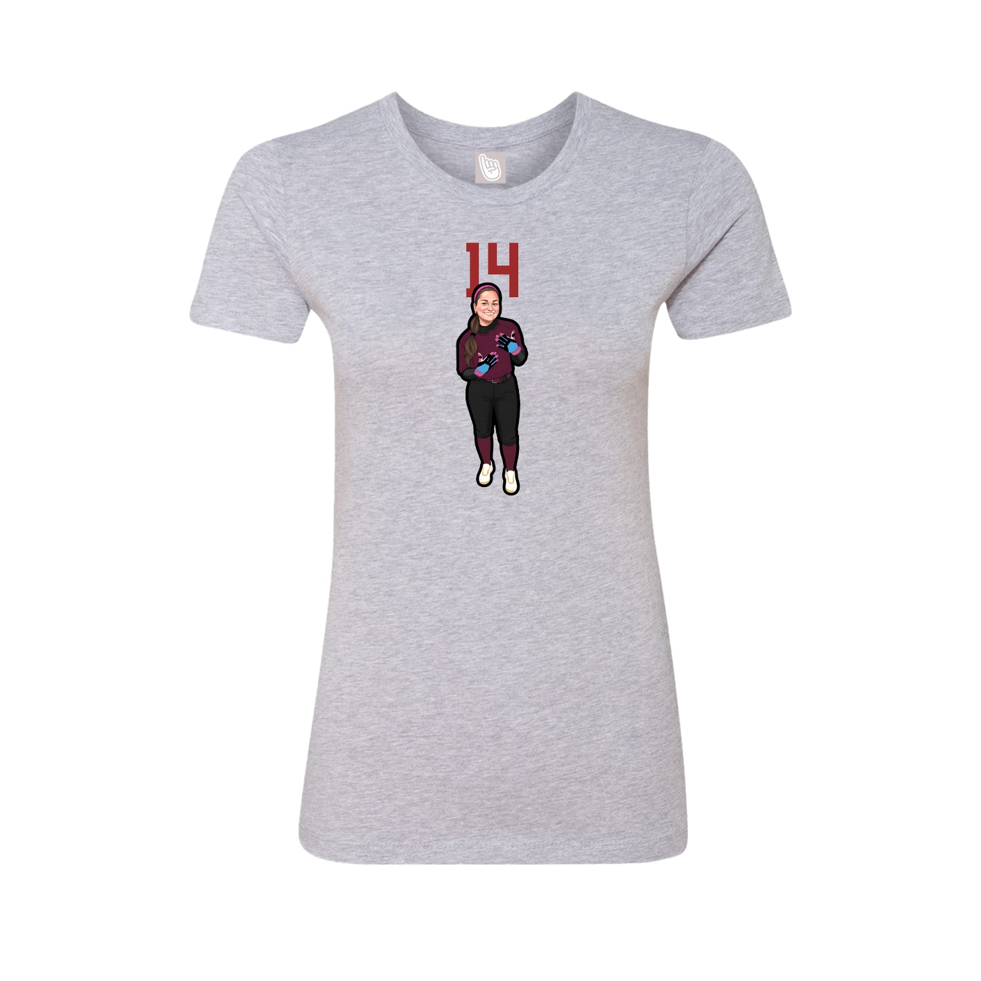 Fitted Women's Tee — Number Top in Grey