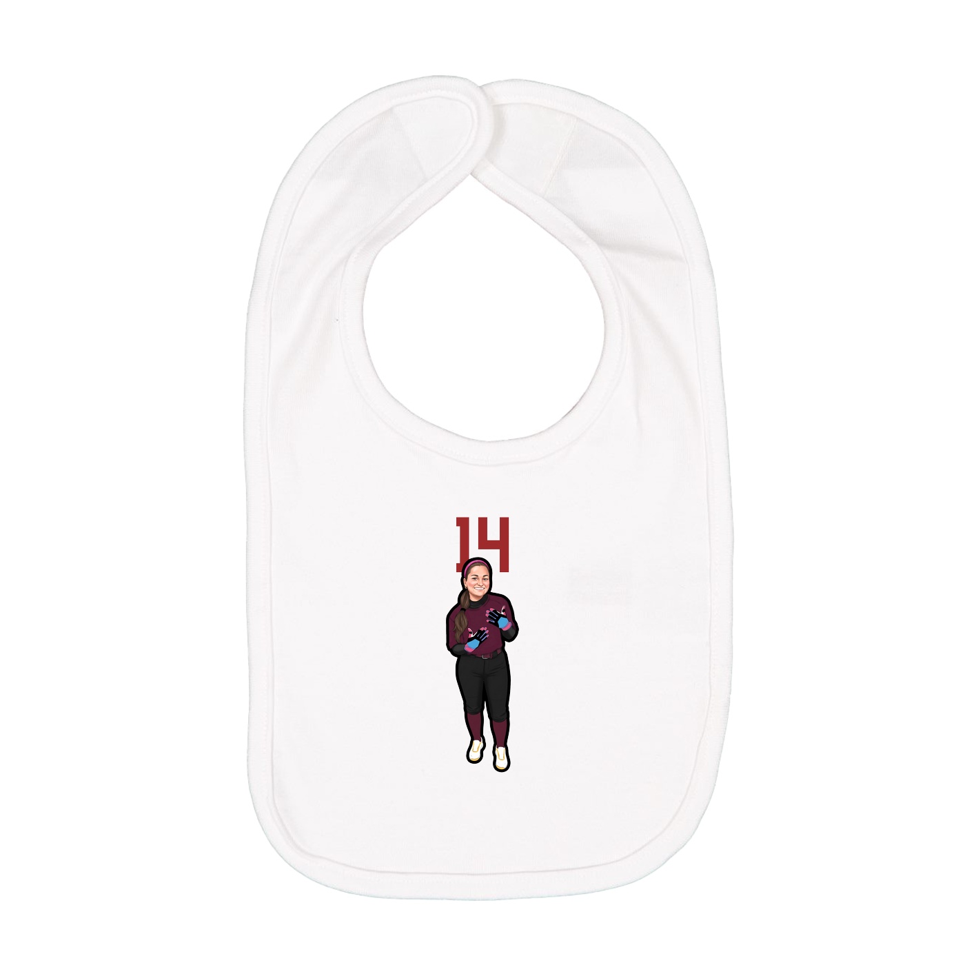 Infant Bib — Number Top in White