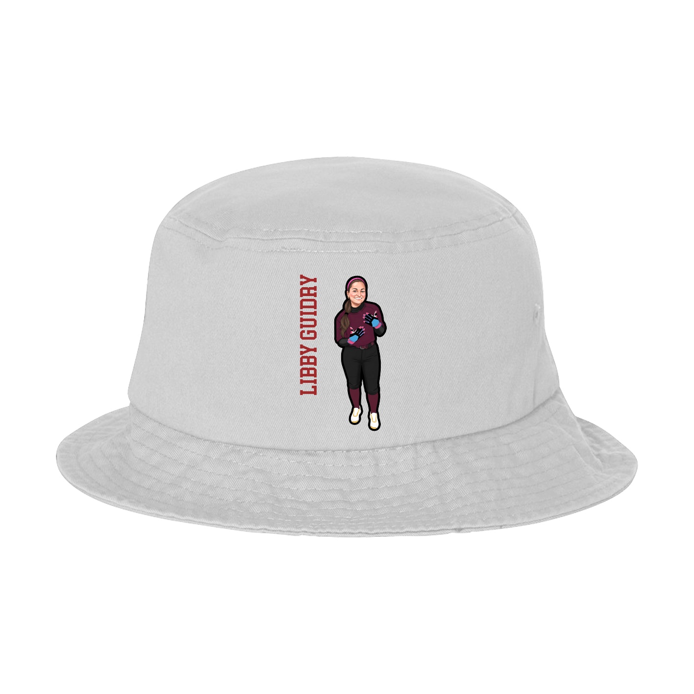 Bucket Cap — Name Vertical in White