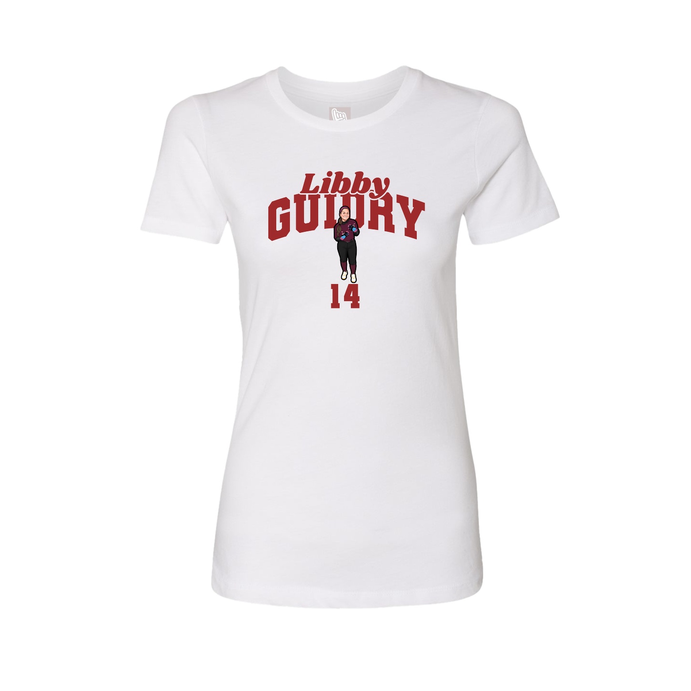 Fitted Women's Tee — Signature Arch in White
