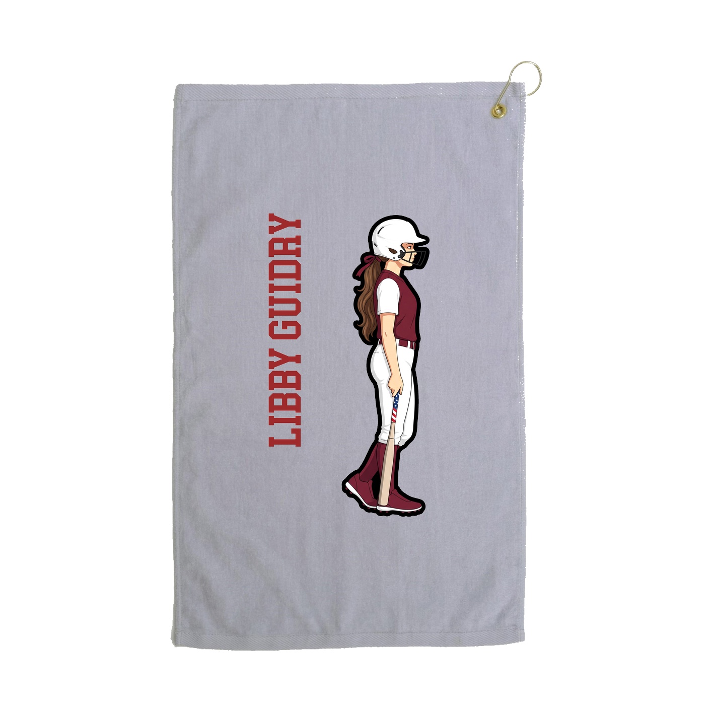 Golf Towel — Name Vertical in Grey