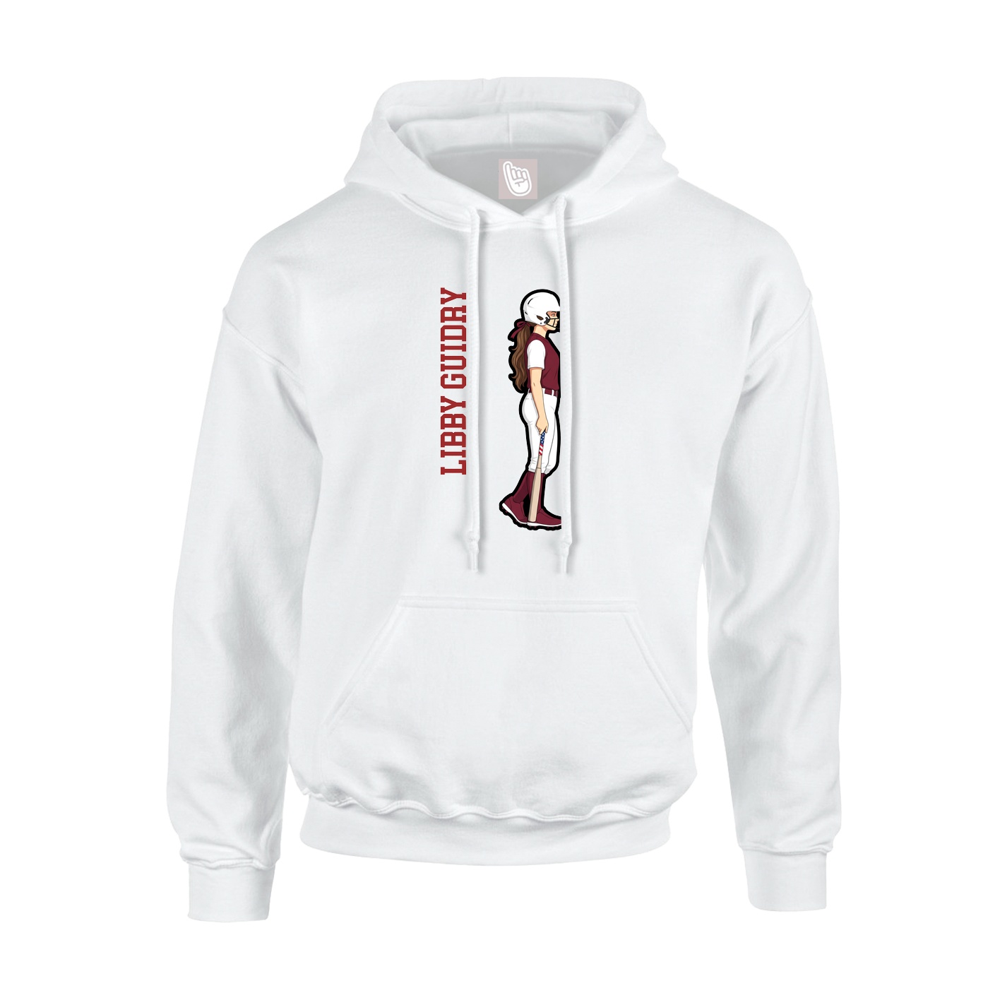 Hoodie — Name Vertical in White
