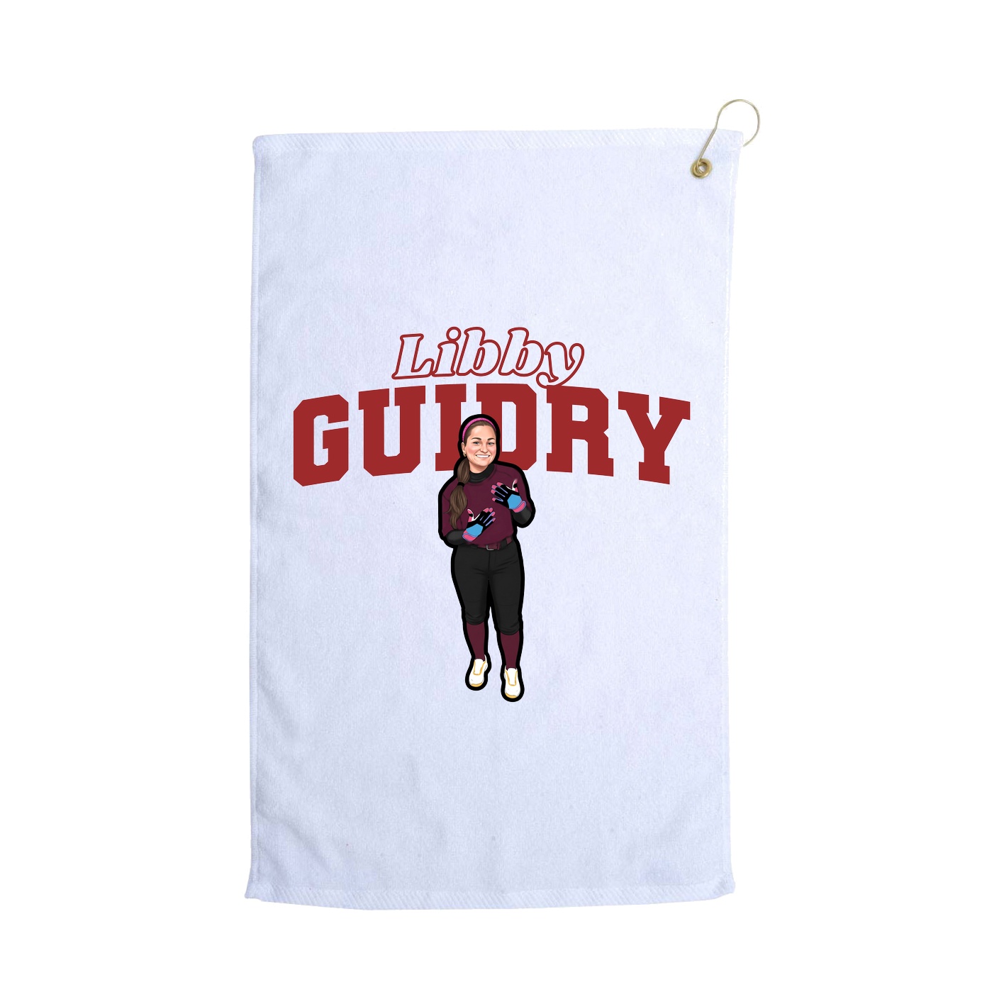 Golf Towel — Name Arch in White