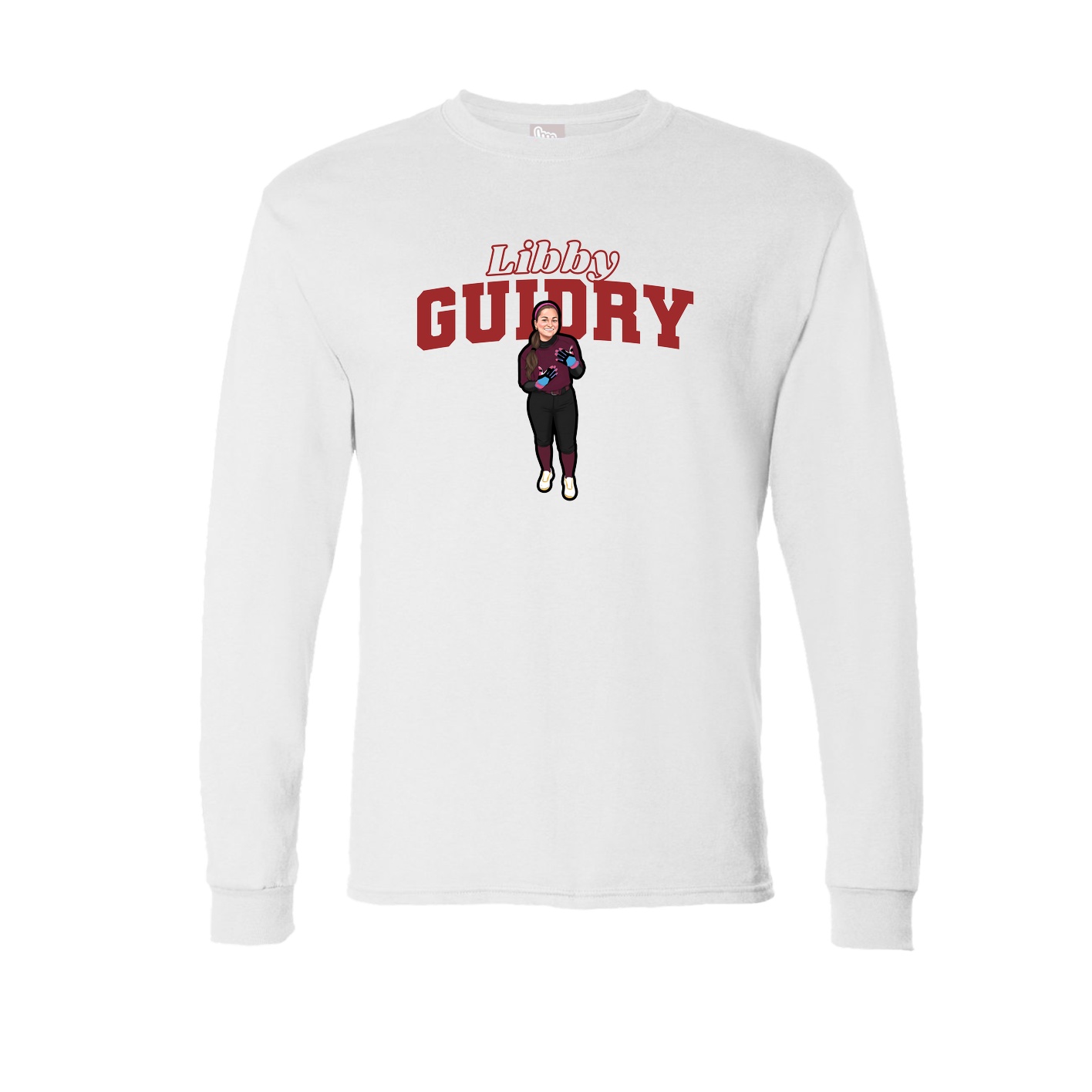 Long Sleeve Tee — Name Arch in White